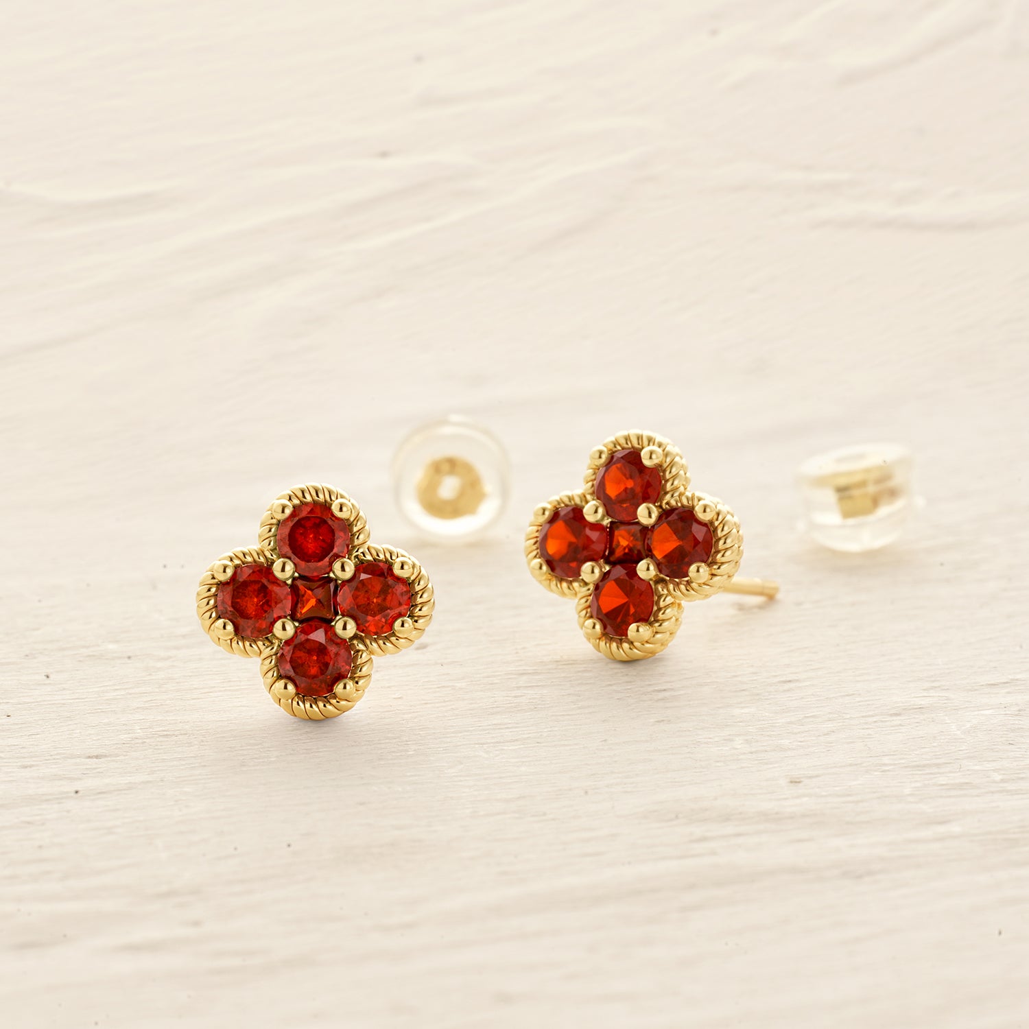 Flower Birthstone Stud Earrings