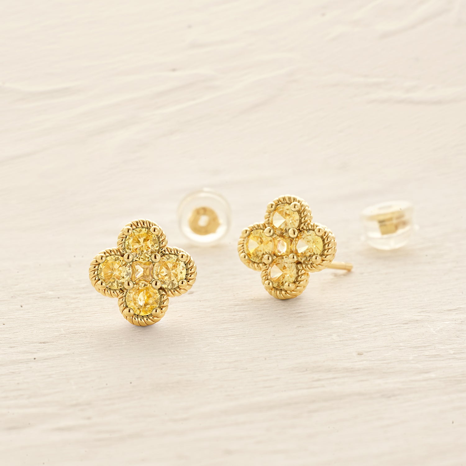 Flower Birthstone Stud Earrings
