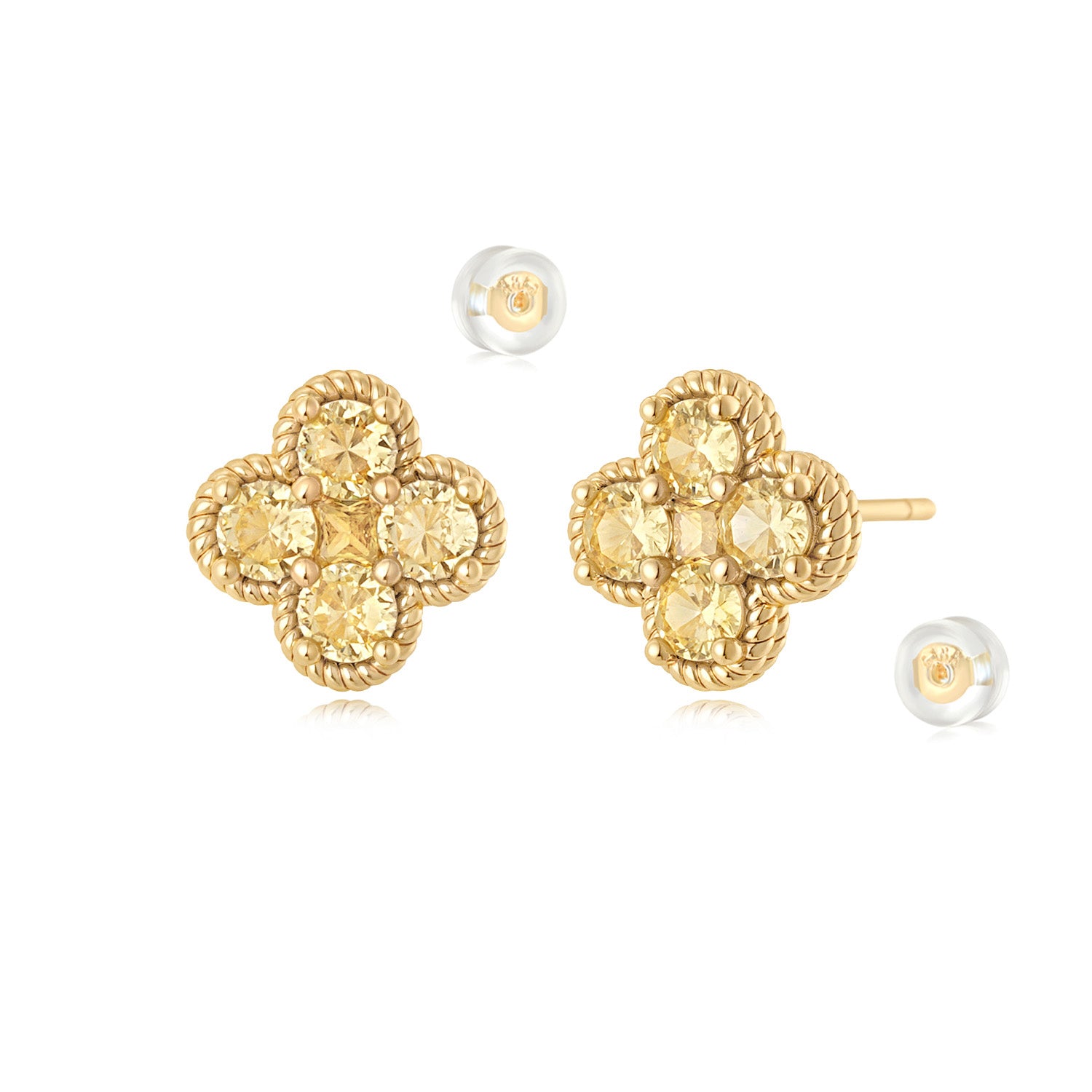 Flower Birthstone Stud Earrings
