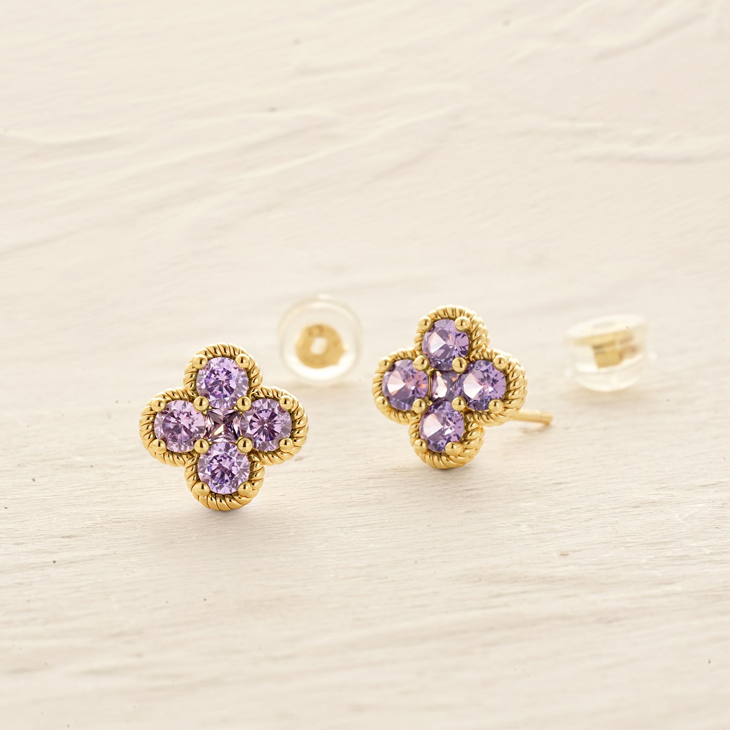 Flower Birthstone Stud Earrings