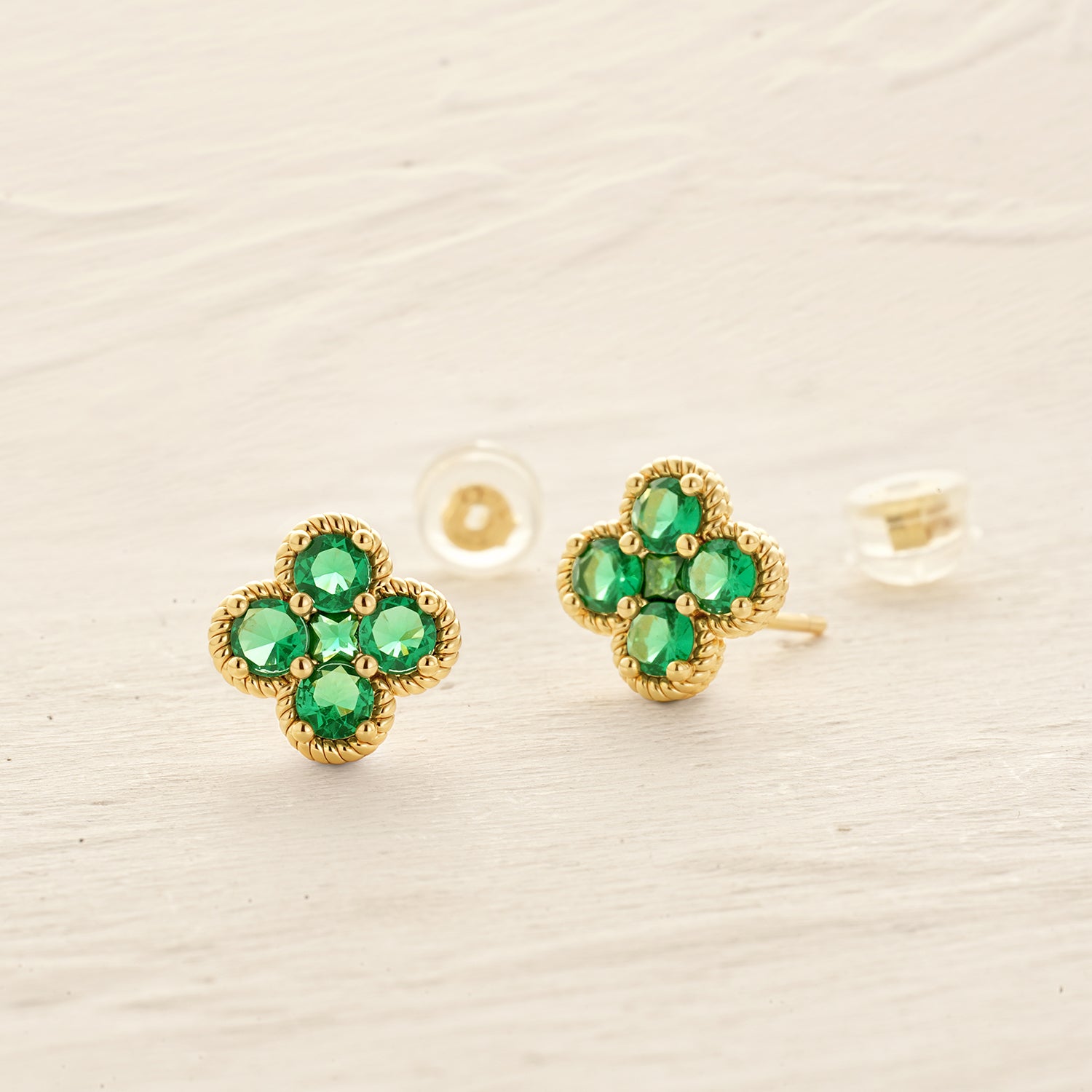 Flower Birthstone Stud Earrings