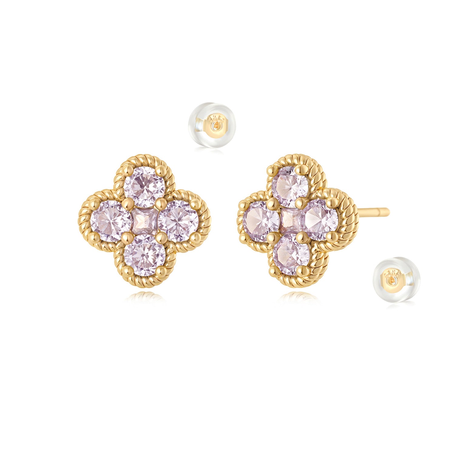 Flower Birthstone Stud Earrings