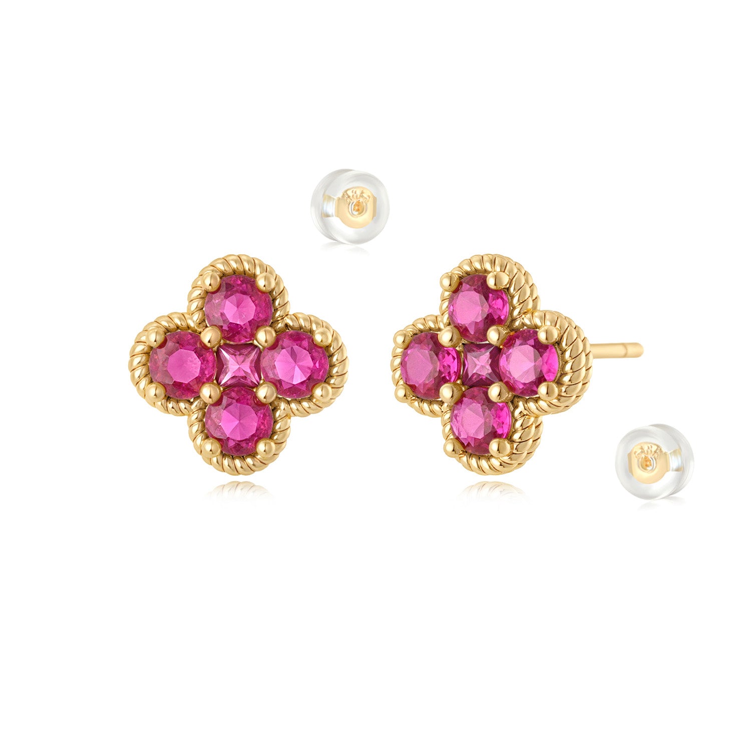Flower Birthstone Stud Earrings