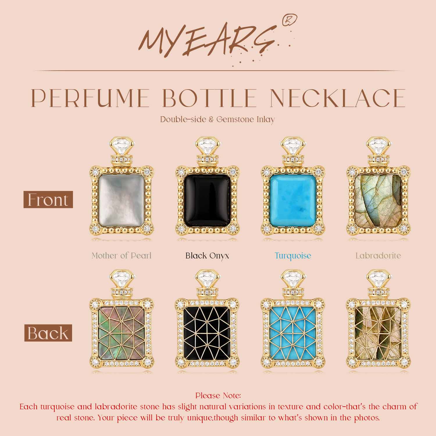 Gold Perfume Bottle Pendant Necklace