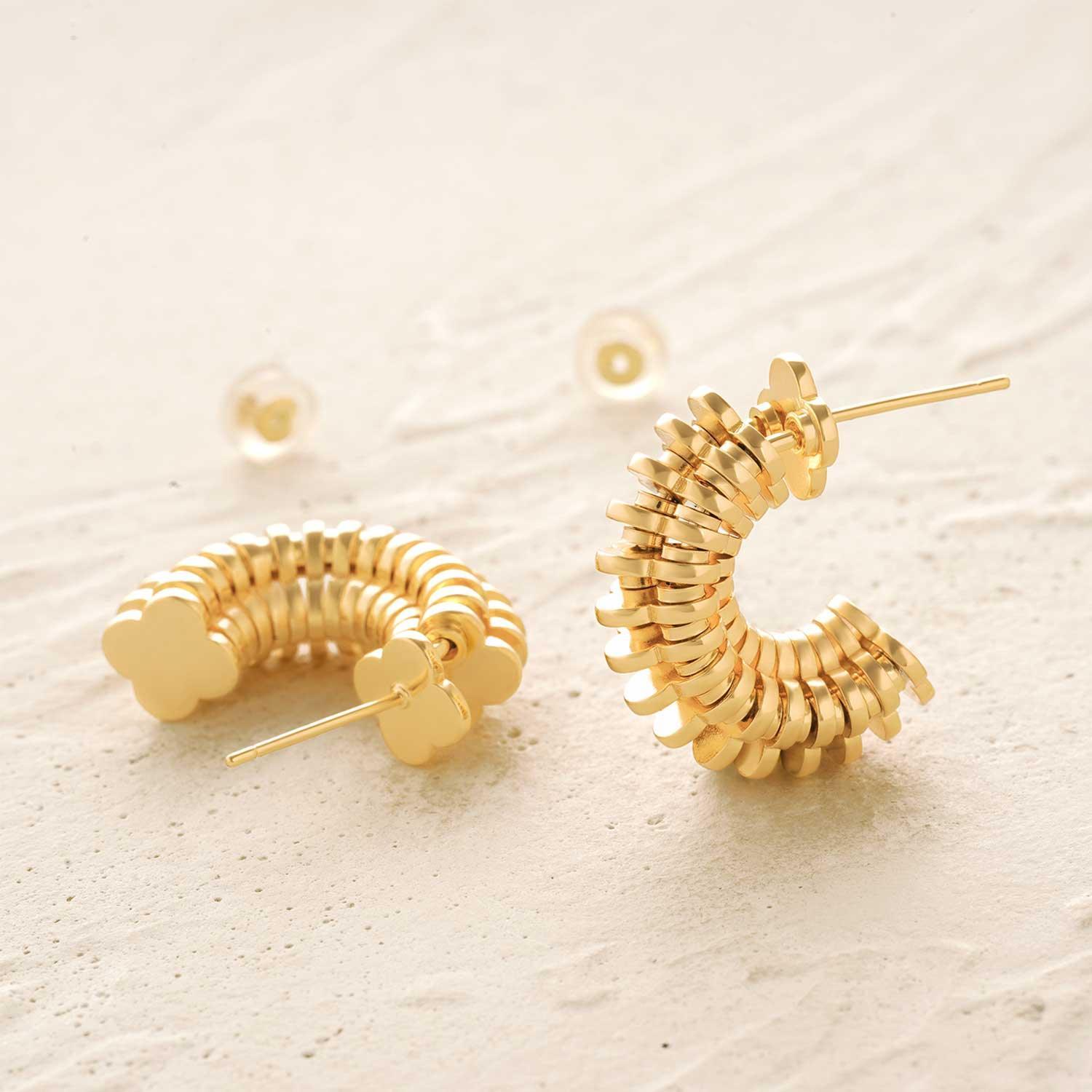 Chunky Multiple Link Open Hoop Earring