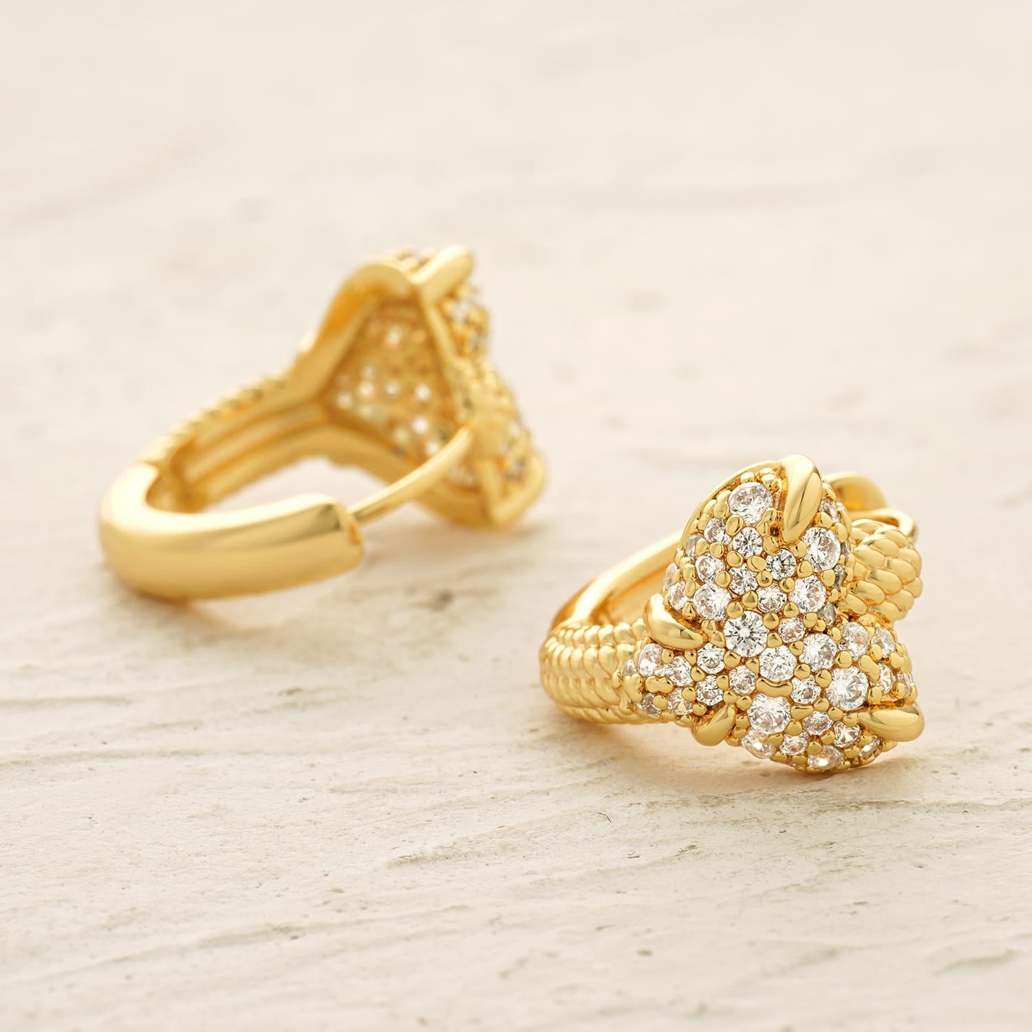 Heart Twisted Huggie Earrings