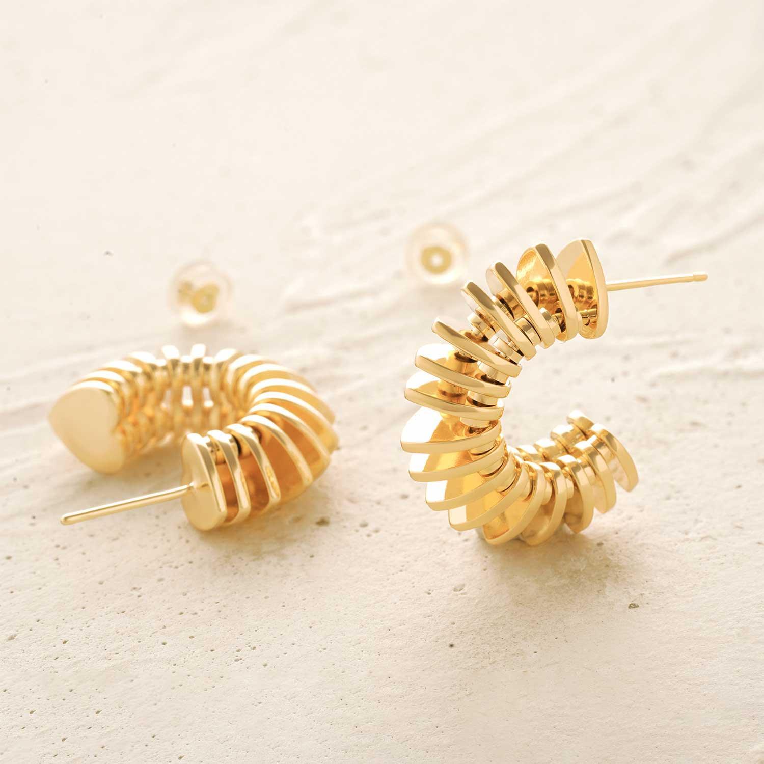 Chunky Multiple Link Open Hoop Earring