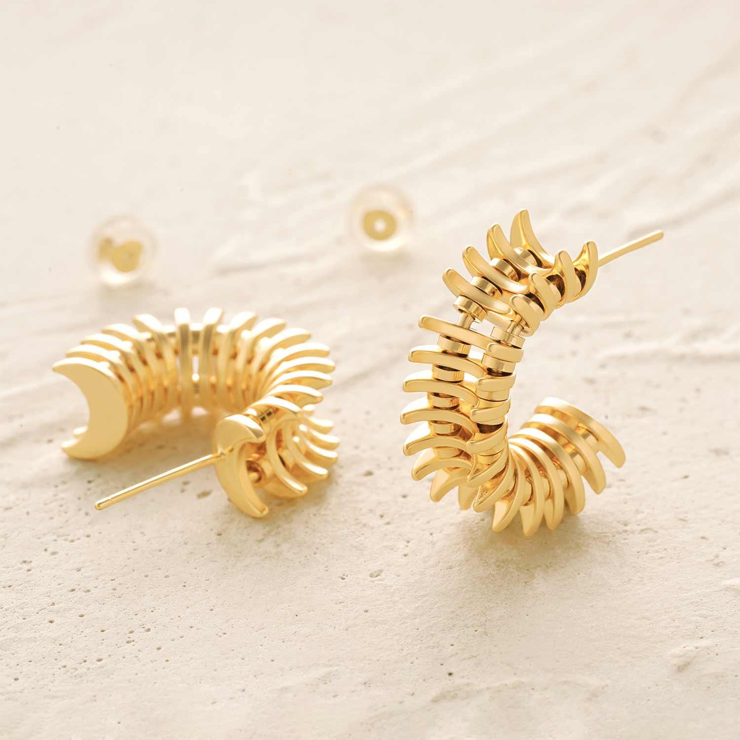 Chunky Multiple Link Open Hoop Earring