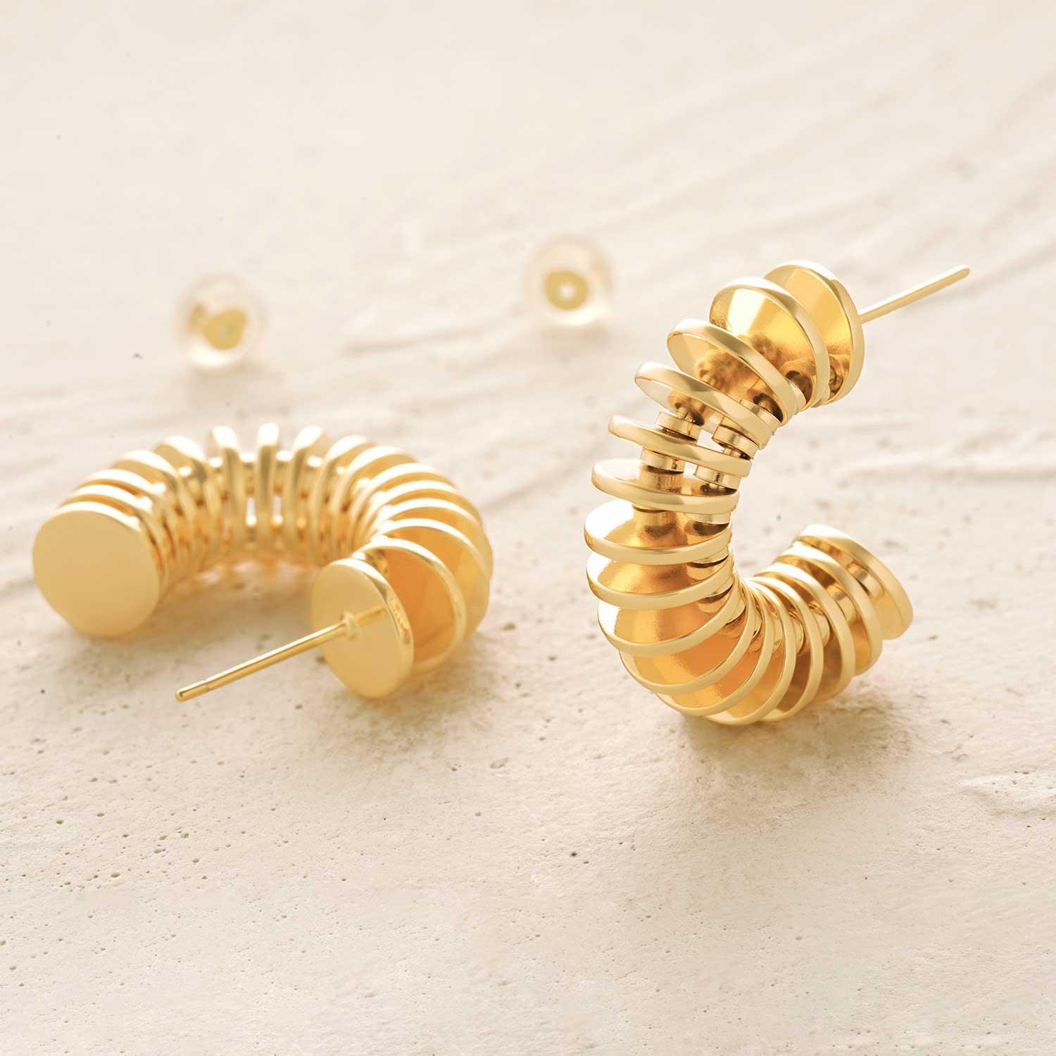Chunky Multiple Link Open Hoop Earring