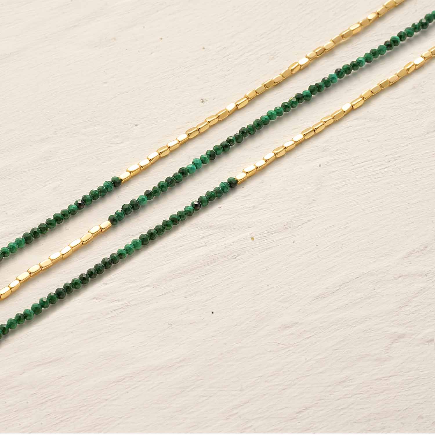 Beaded Chain Gem Bracelet