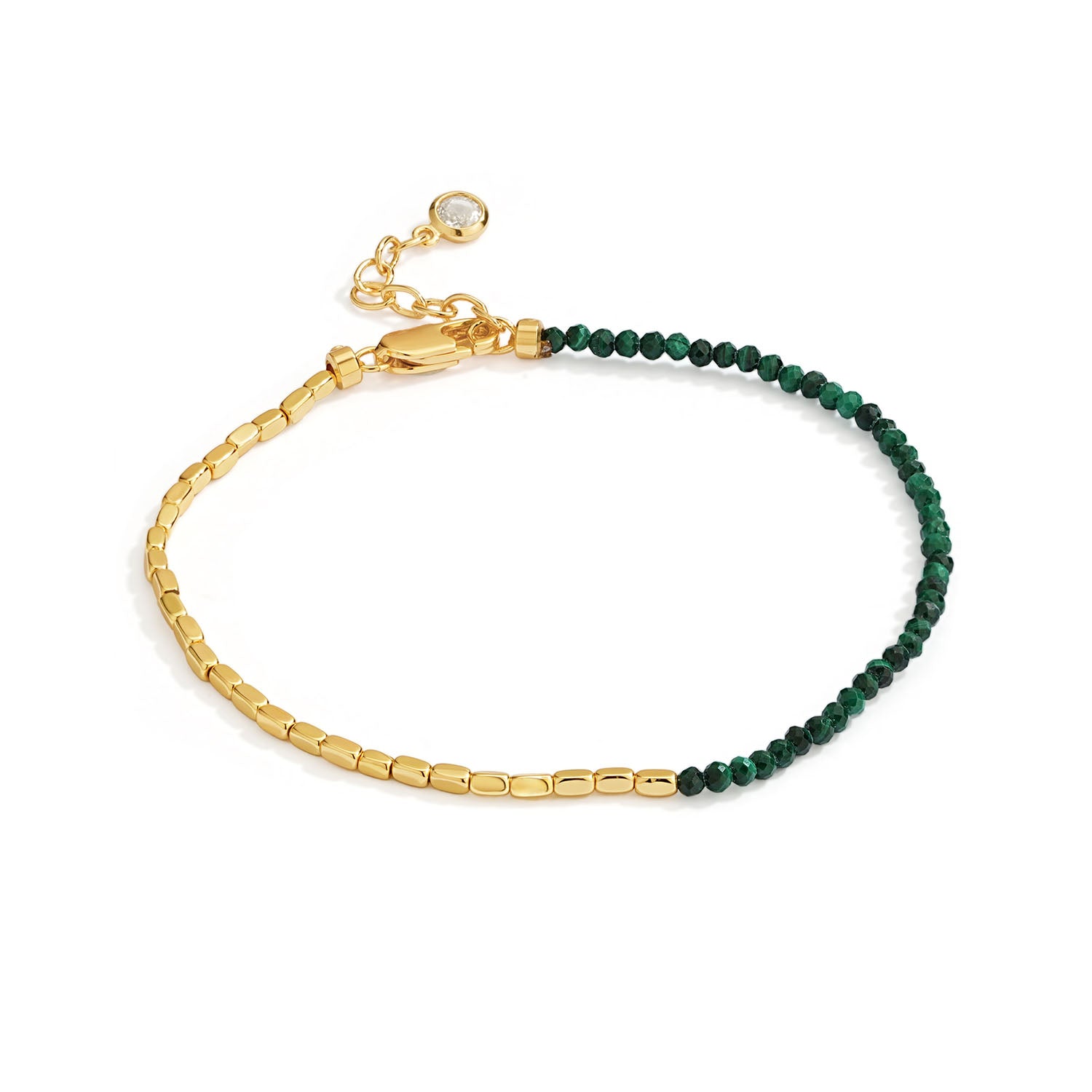 Beaded Chain Gem Bracelet