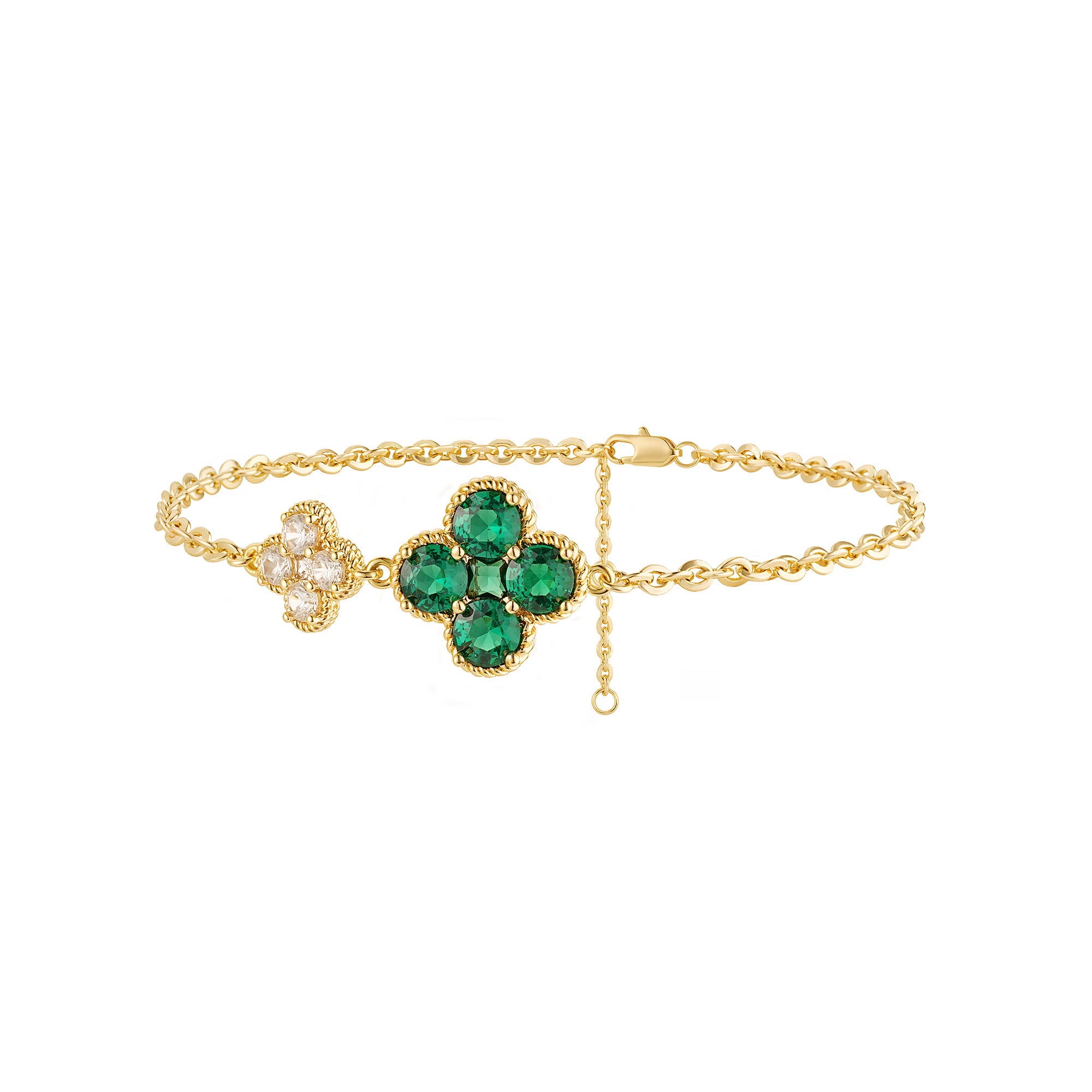 Birthstone Clover Charm Bracelet