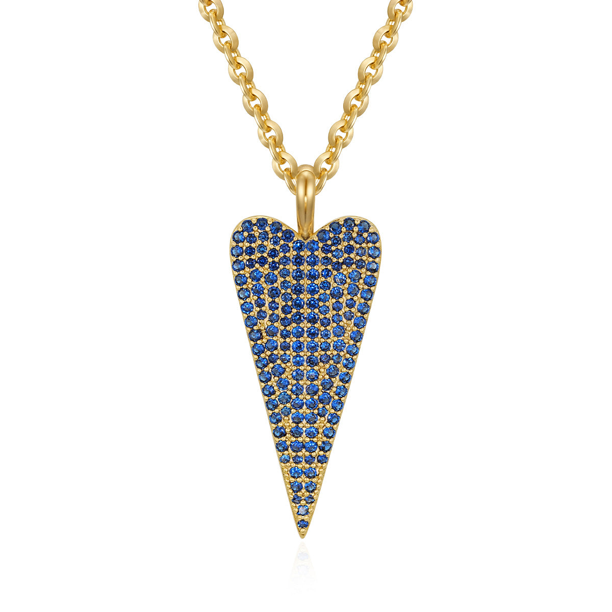 Natural Stone Long Heart Necklace