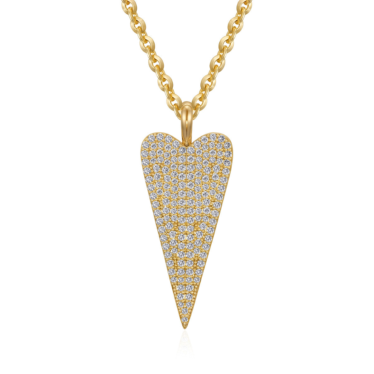 Natural Stone Long Heart Necklace