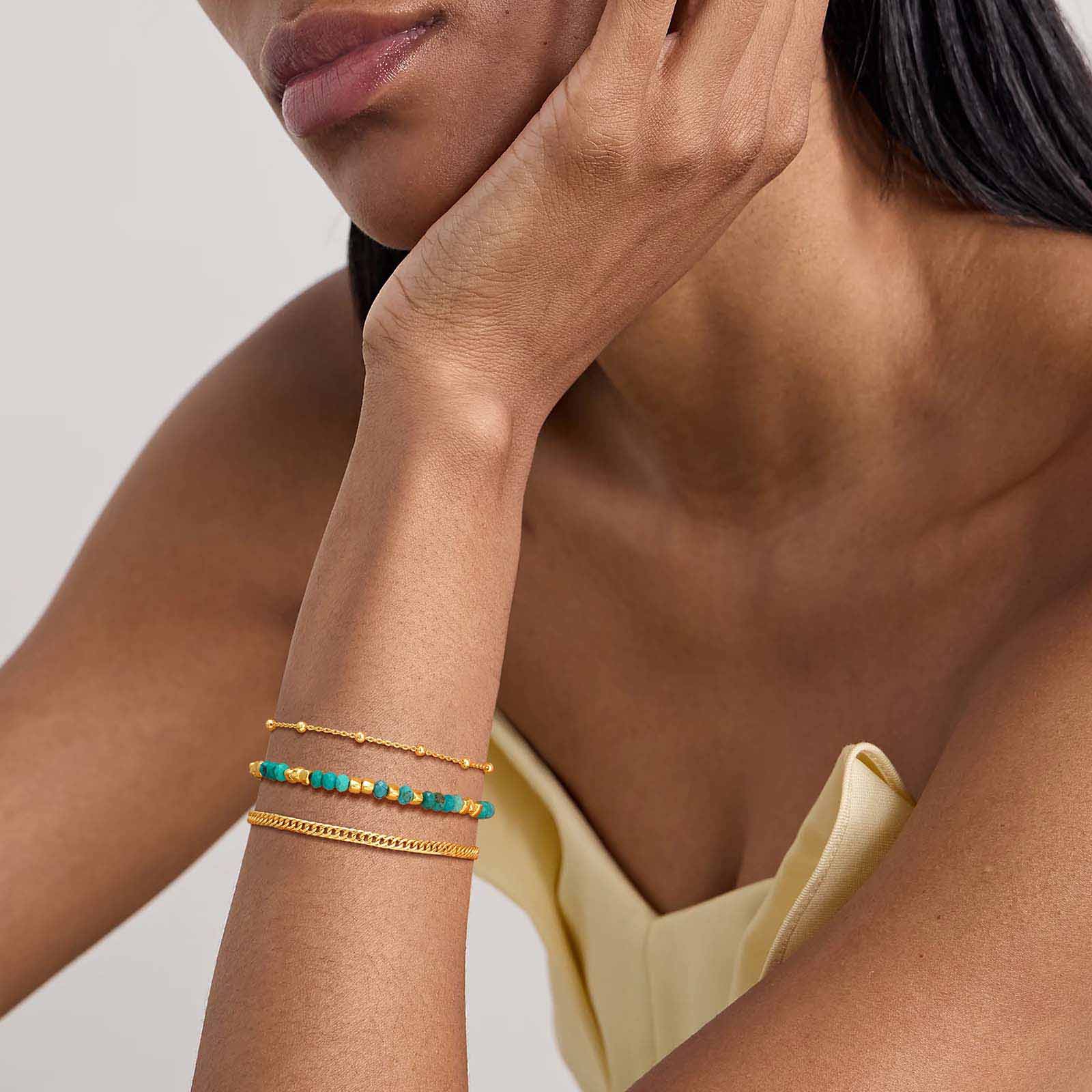 Stone Mixed Triangular Beaded Bracelet