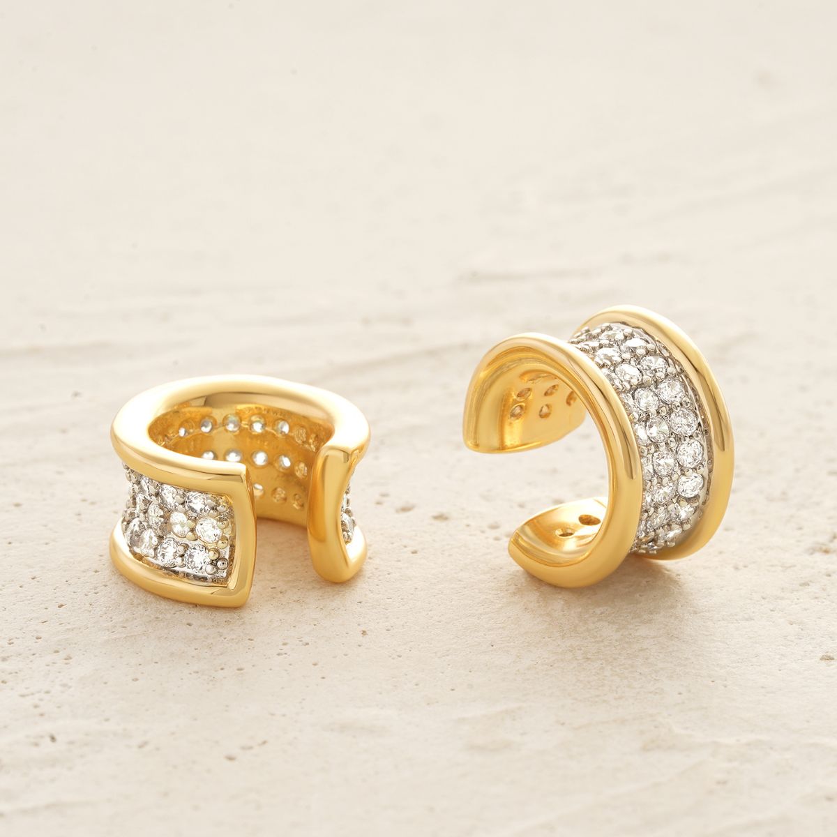 Trough Pave Ear Cuffs