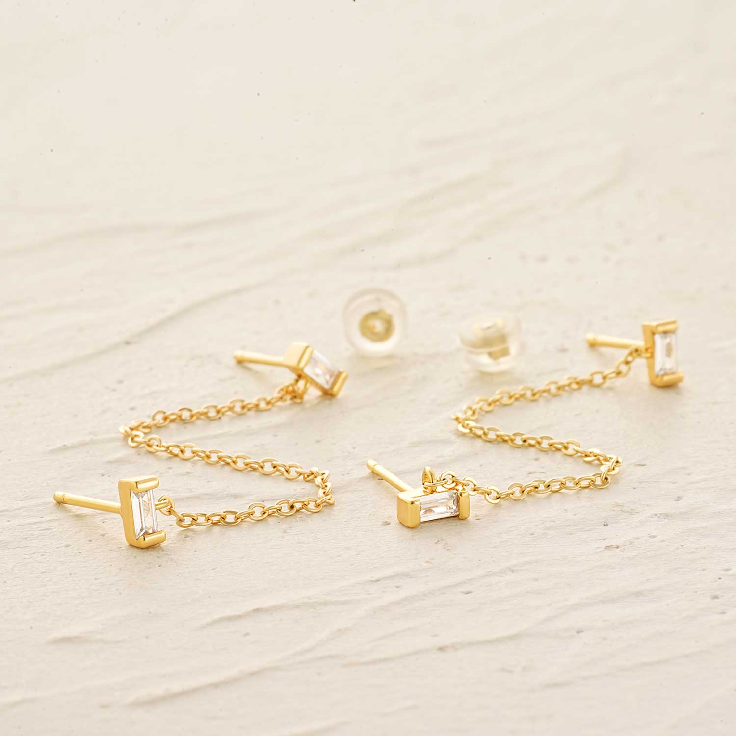 Funky Chain Stud Earrings Drop