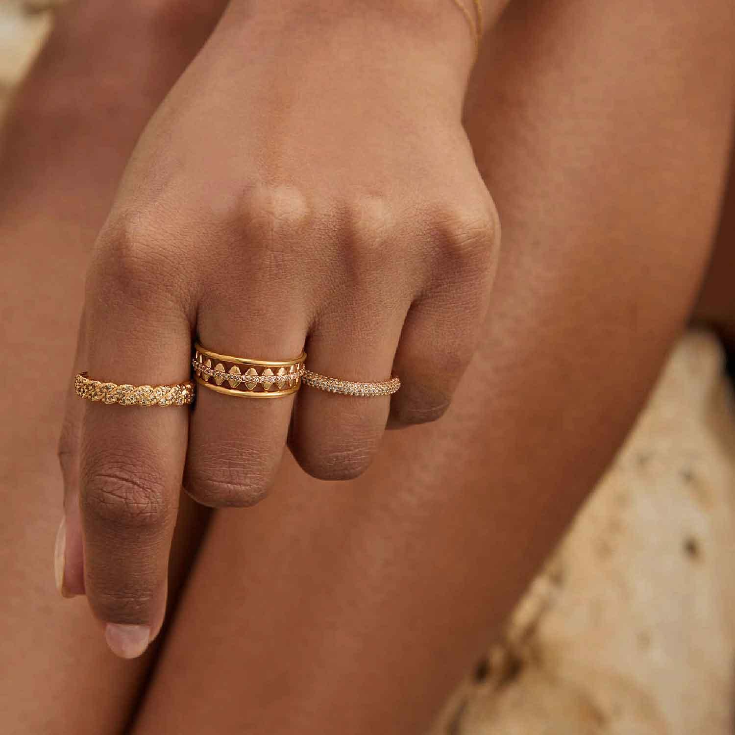 Gold Rhombus Diamond Ring
