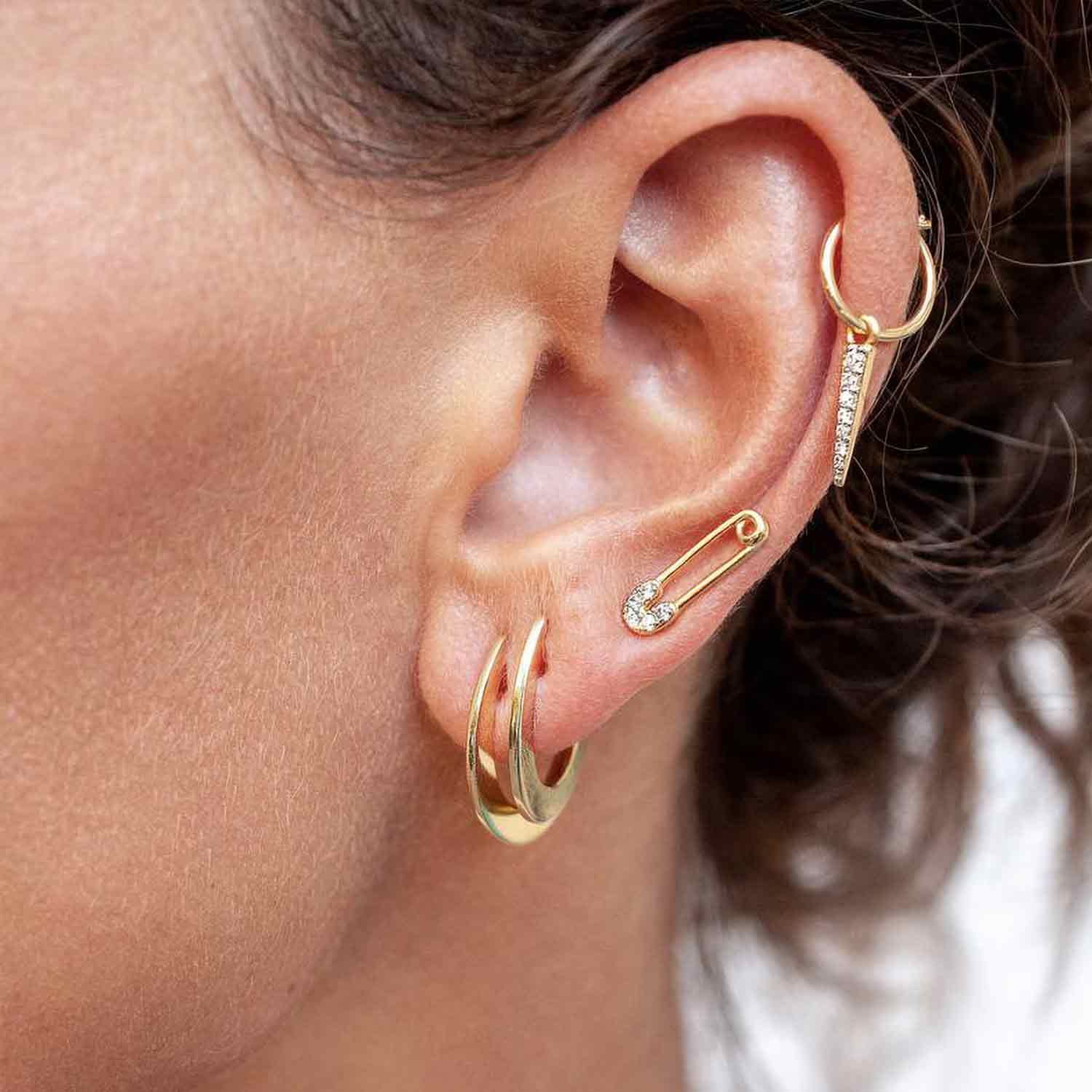 Safety Pin Earrings Stud