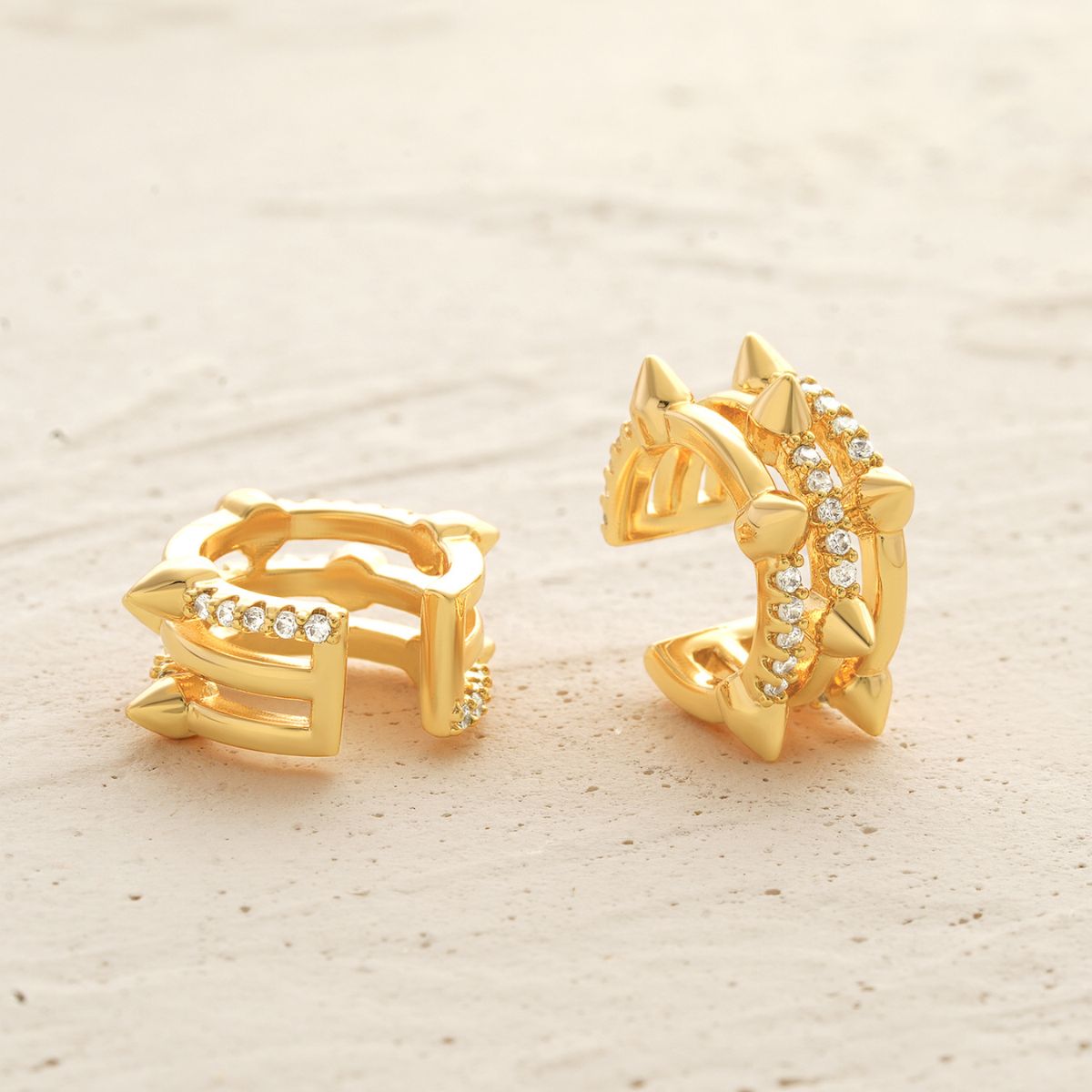 Gold Spike Ear Cuffs