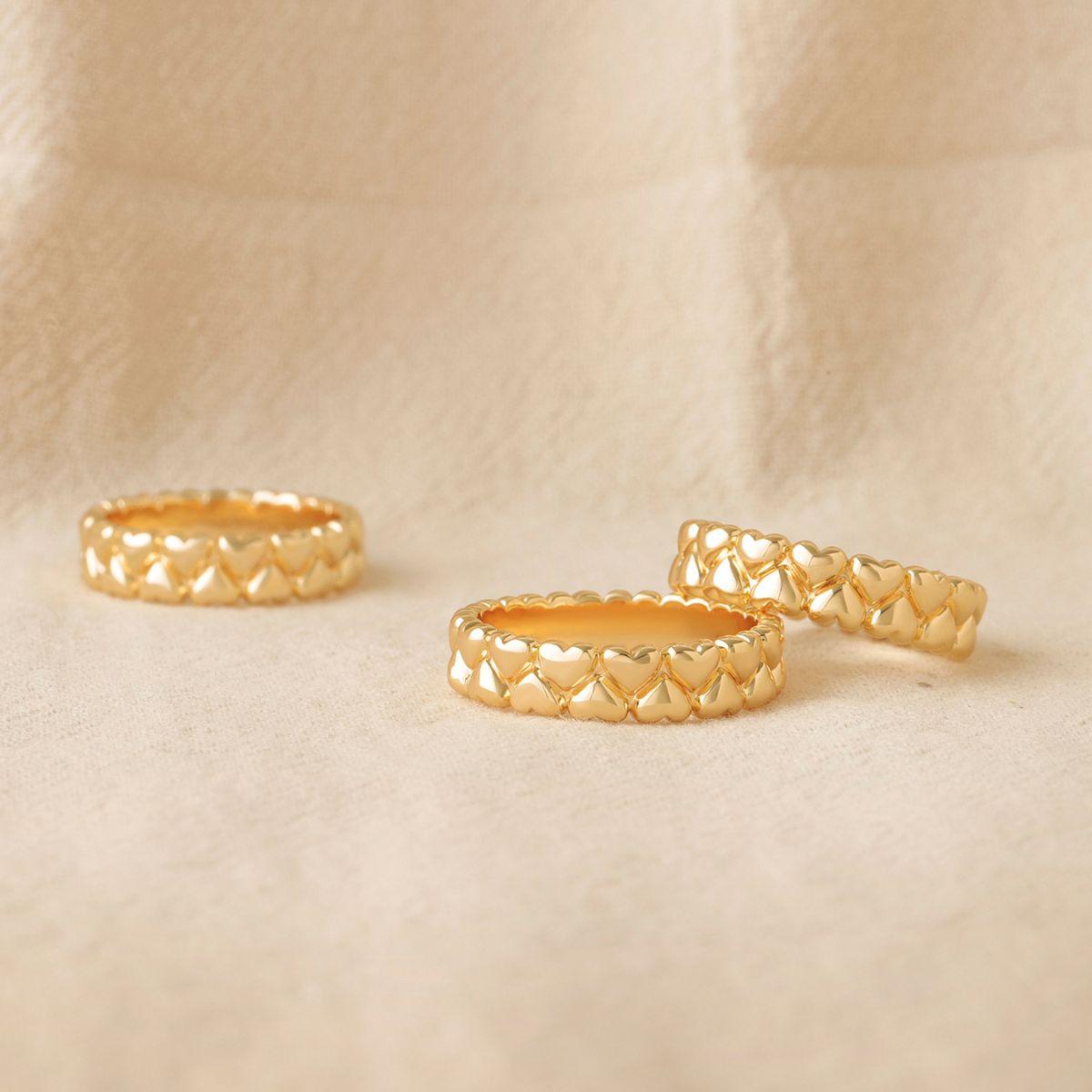 5MM Double Row Heart Ring