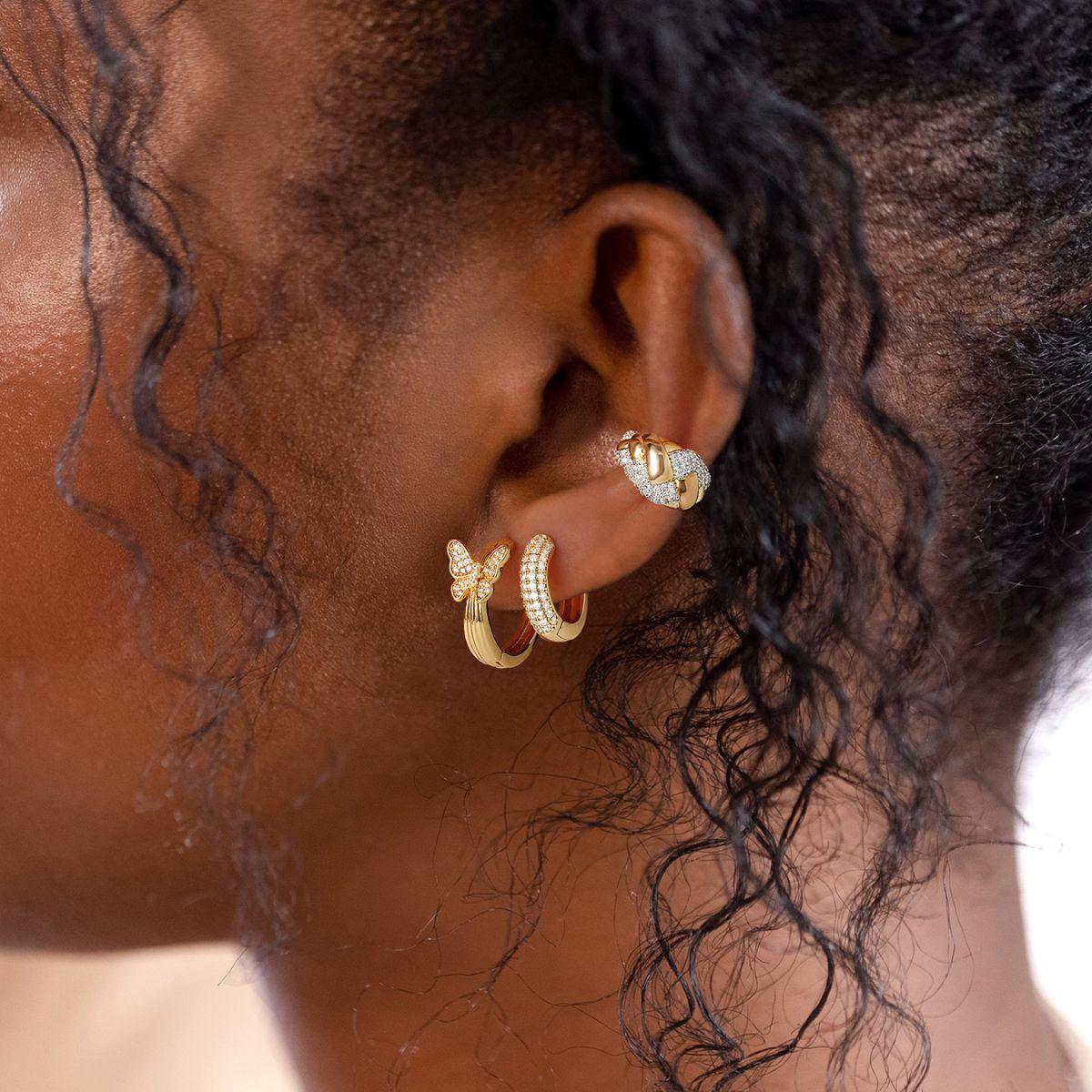 Butterfly Huggie Hoop Earrings