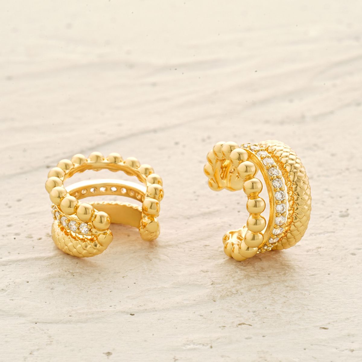 Triple Beaded Ear Cuffs