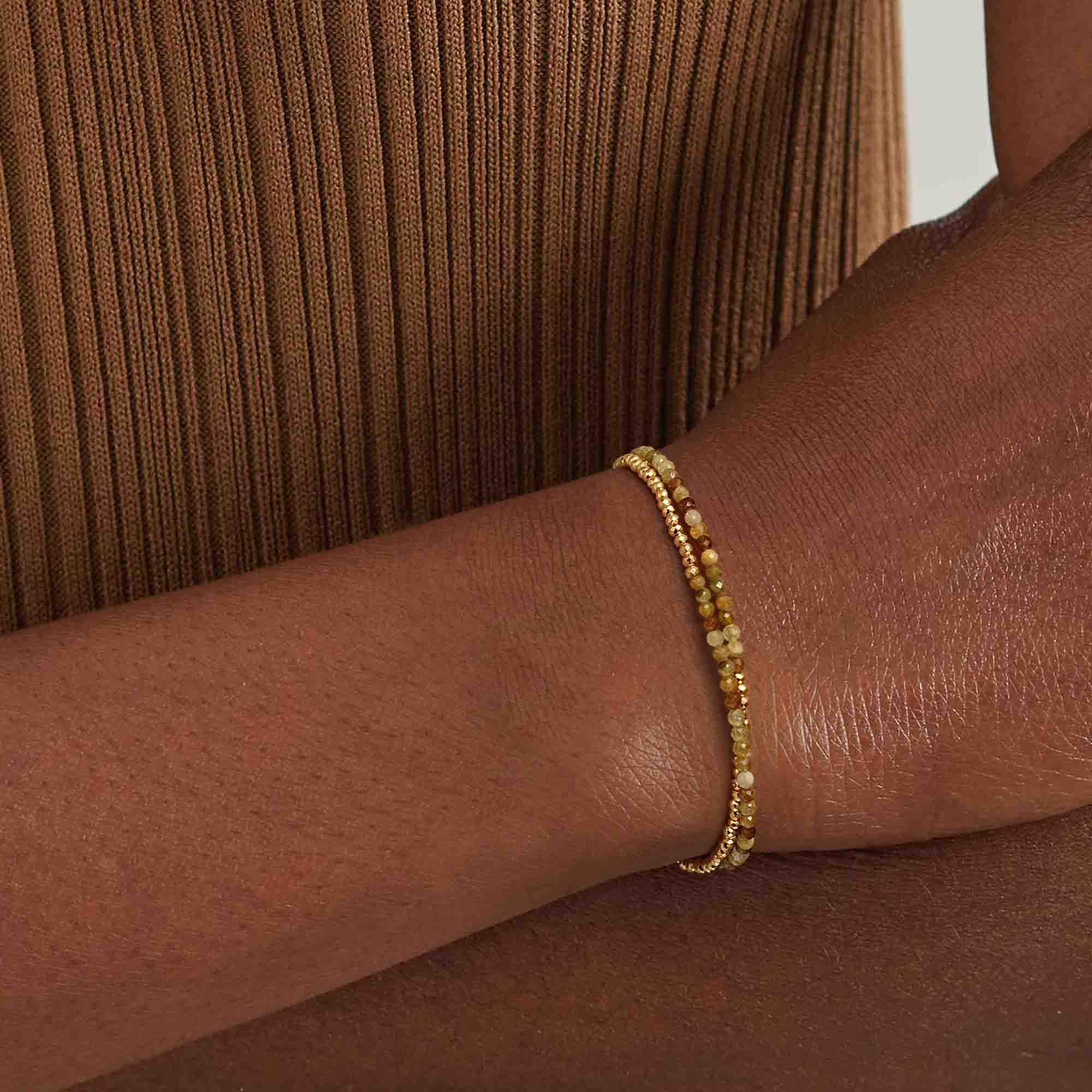 Adjustable Double Layer Beaded Bracelet