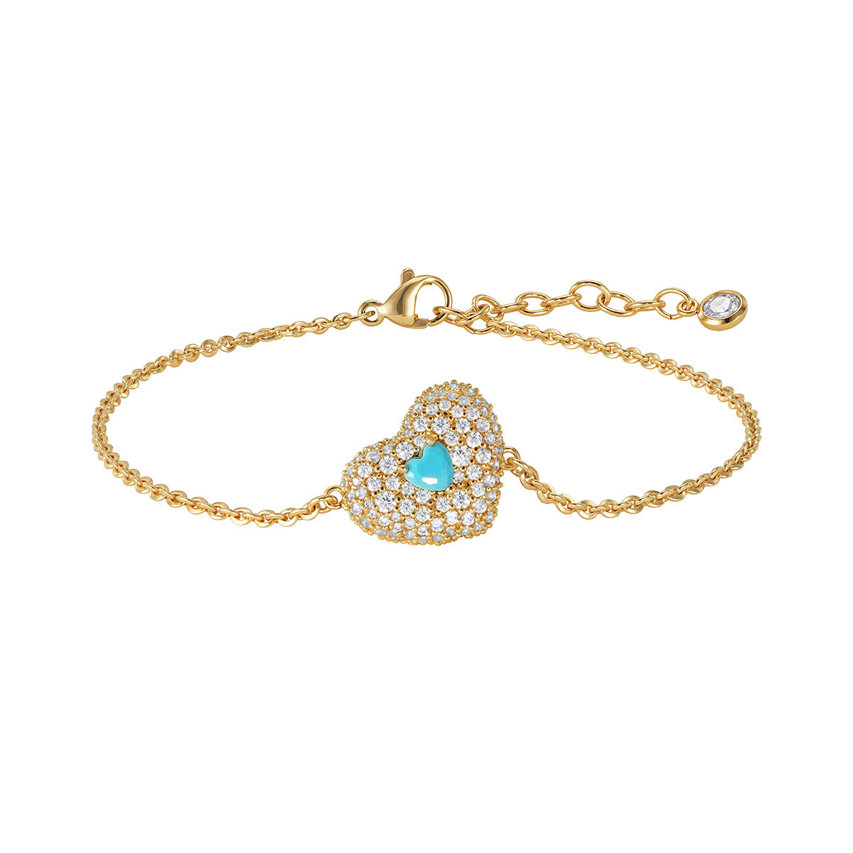Sparkling Heart Gemstone Bracelet