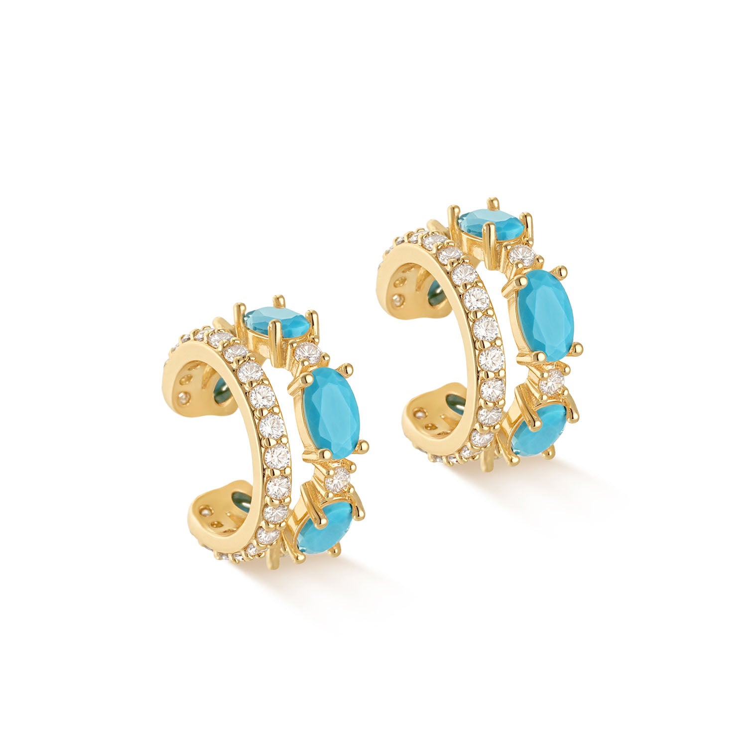 Gemstone Ear Cuff No Piercing Earrings