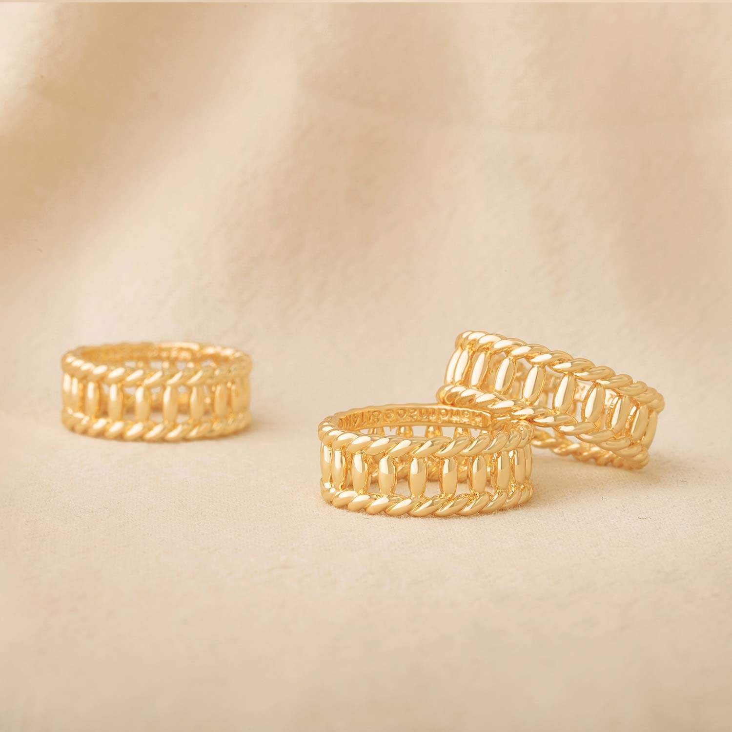 8MM Twisted Chain Stack Ring