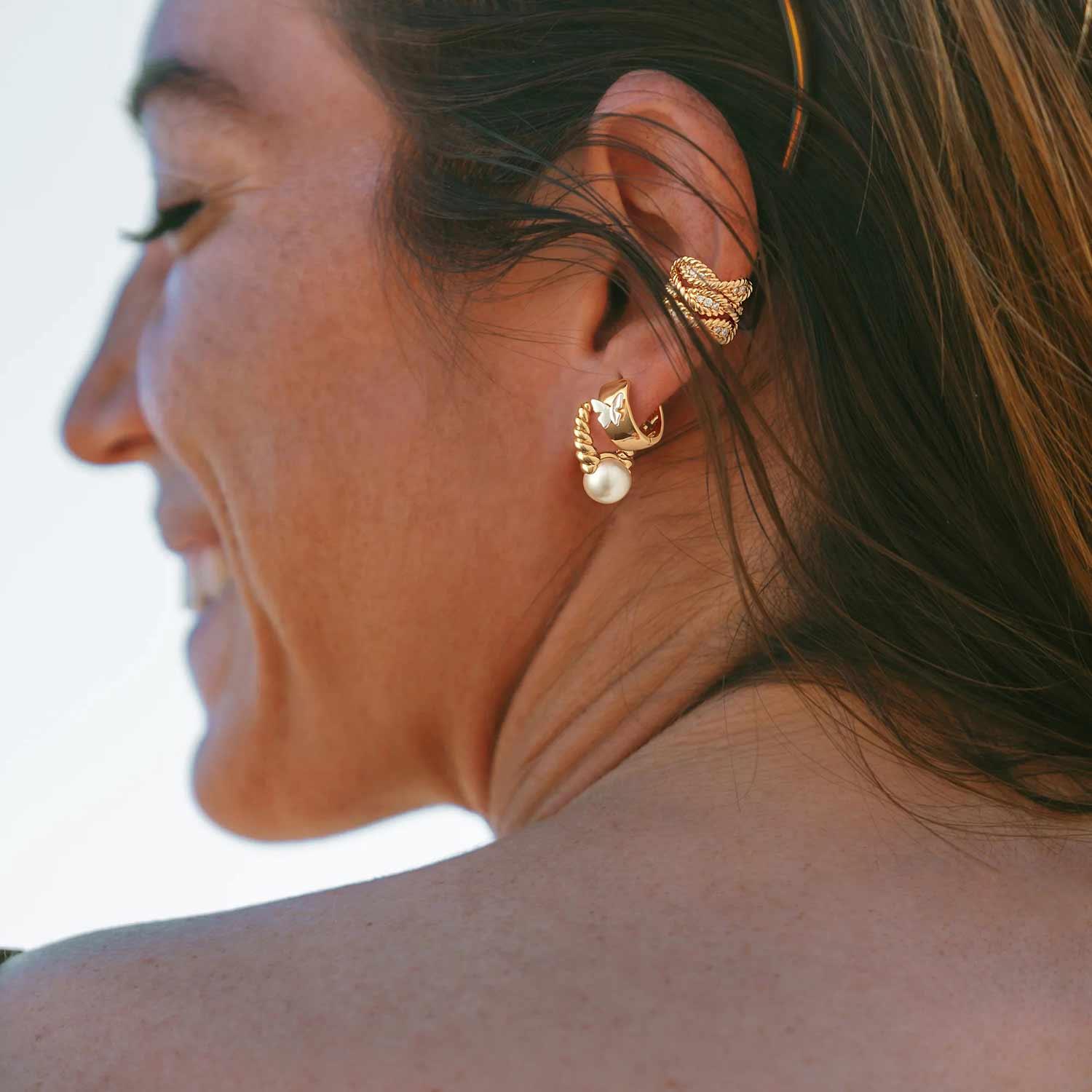 U Pearl Drop Earrings