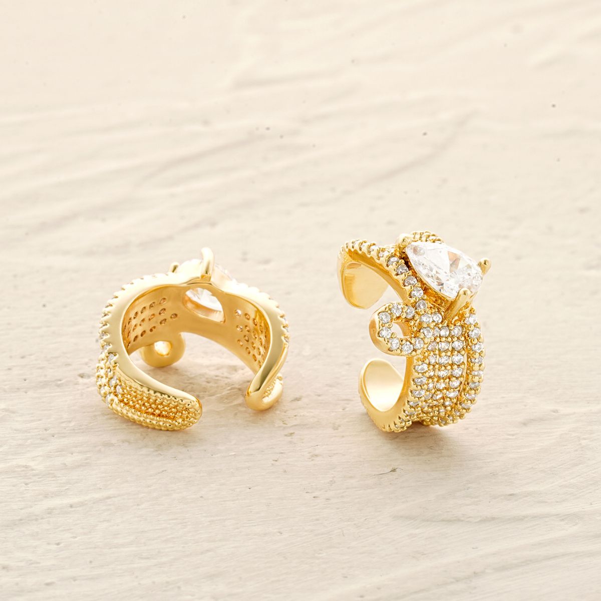 Teardrop Pave Ear Cuffs