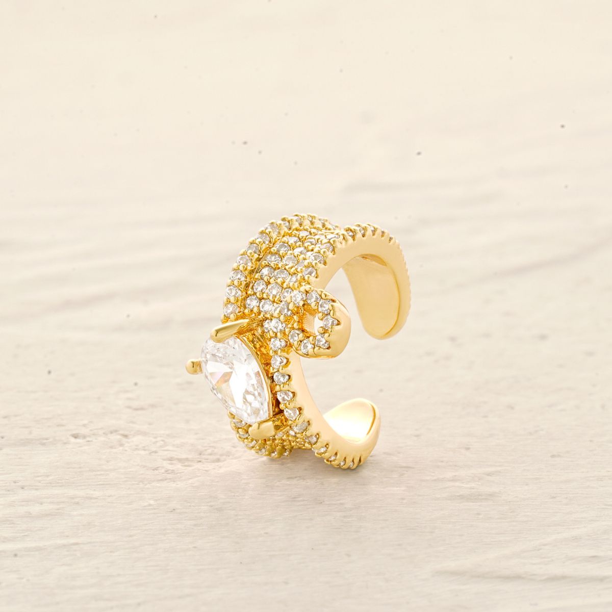 Teardrop Pave Ear Cuffs