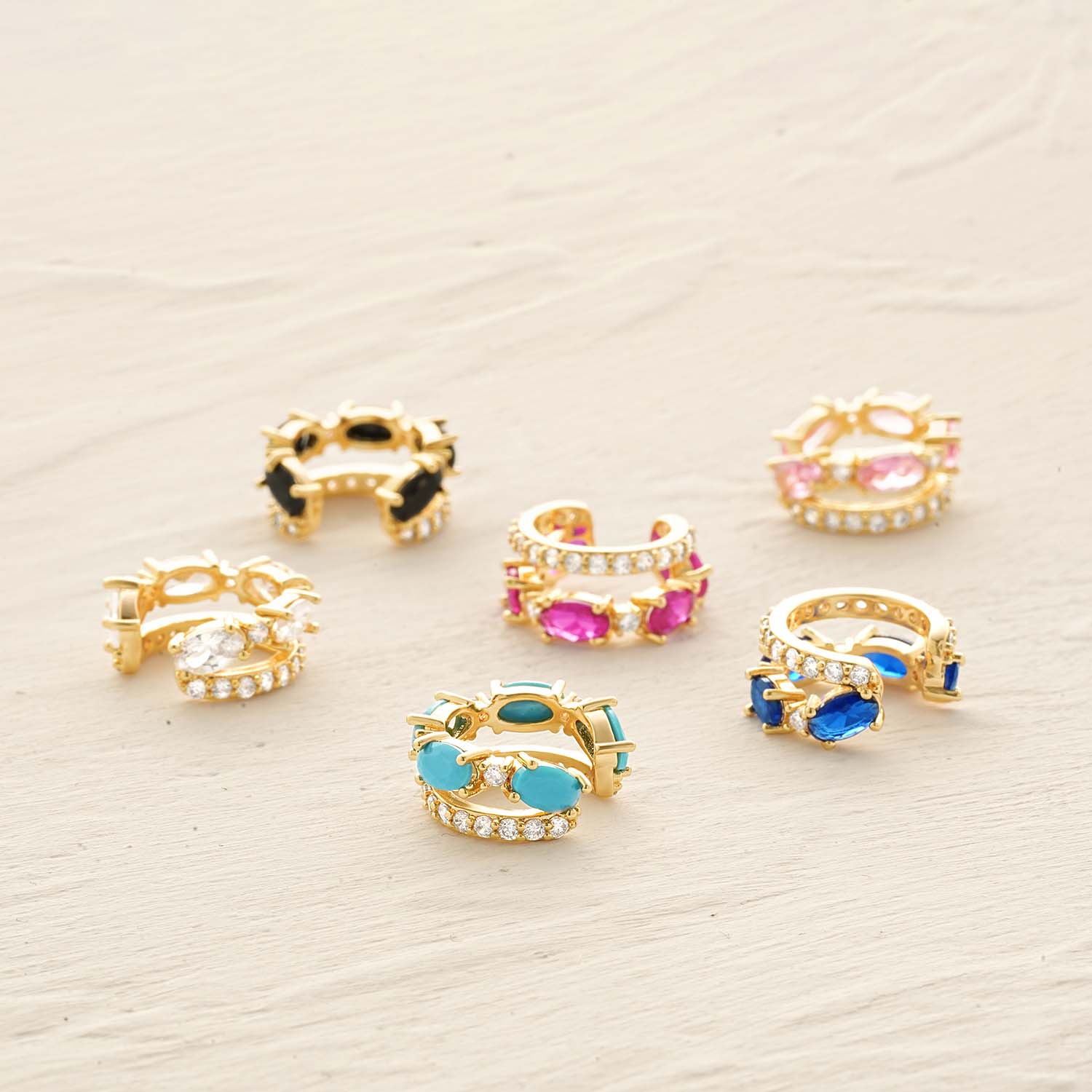 Gemstone Ear Cuff No Piercing Earrings
