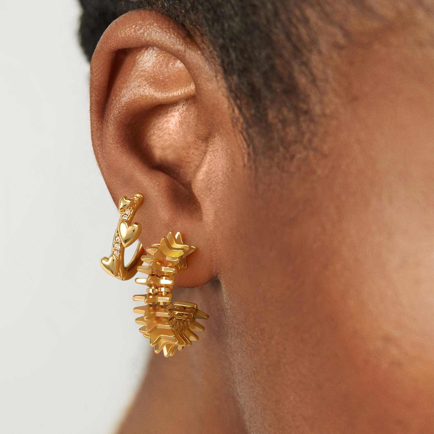 Chunky Multiple Link Open Hoop Earring