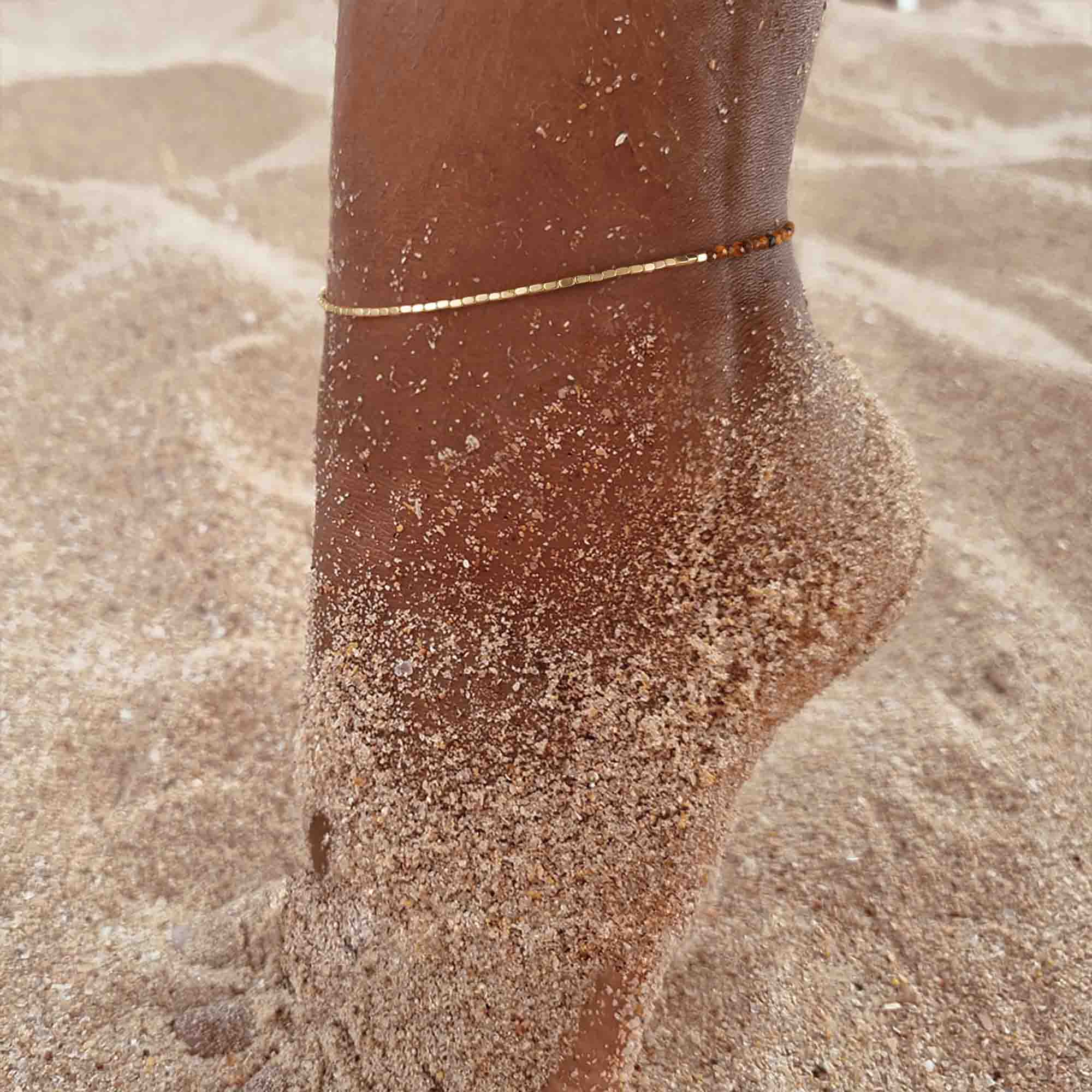 Handmade Gemstone Beaded Anklet