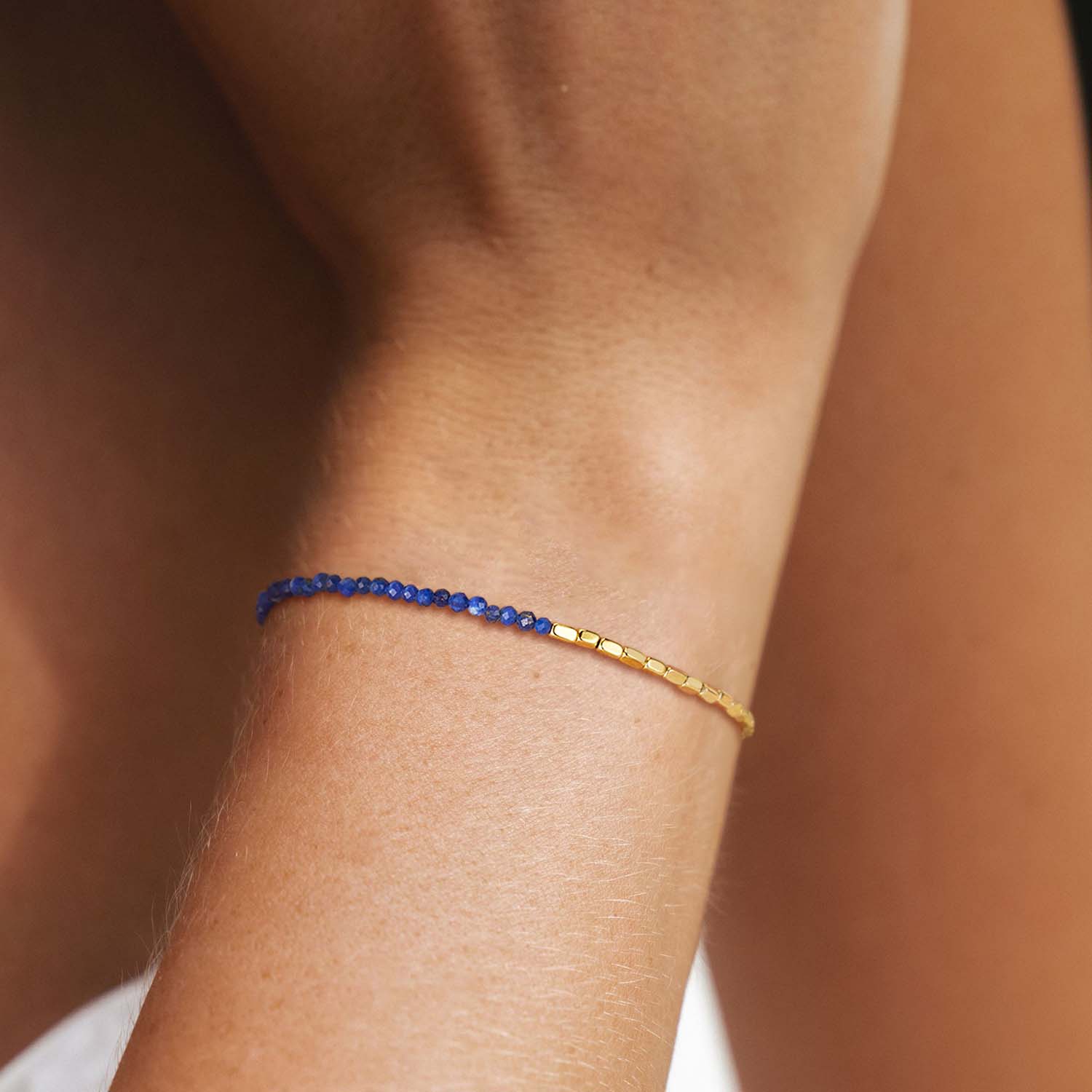 Beaded Chain Gem Bracelet