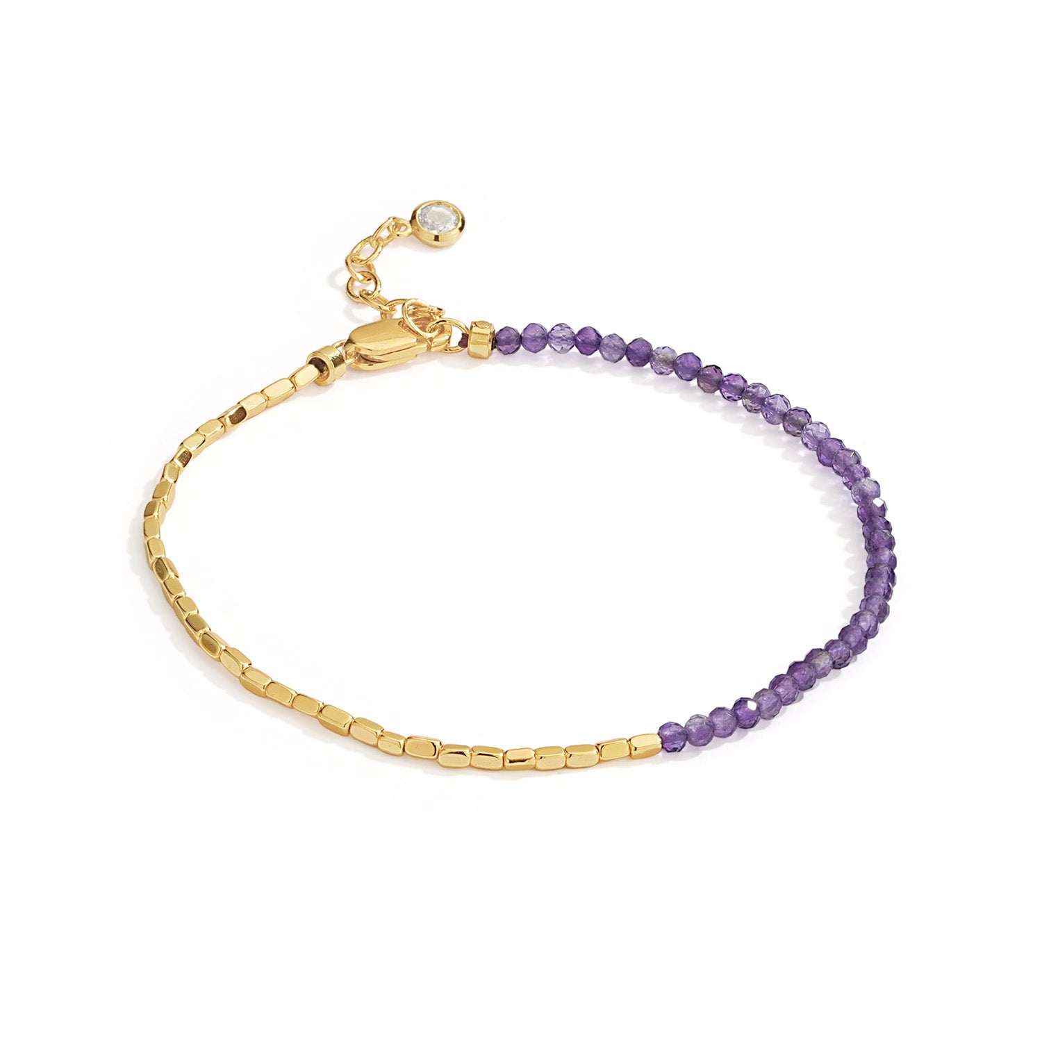 Beaded Chain Gem Bracelet