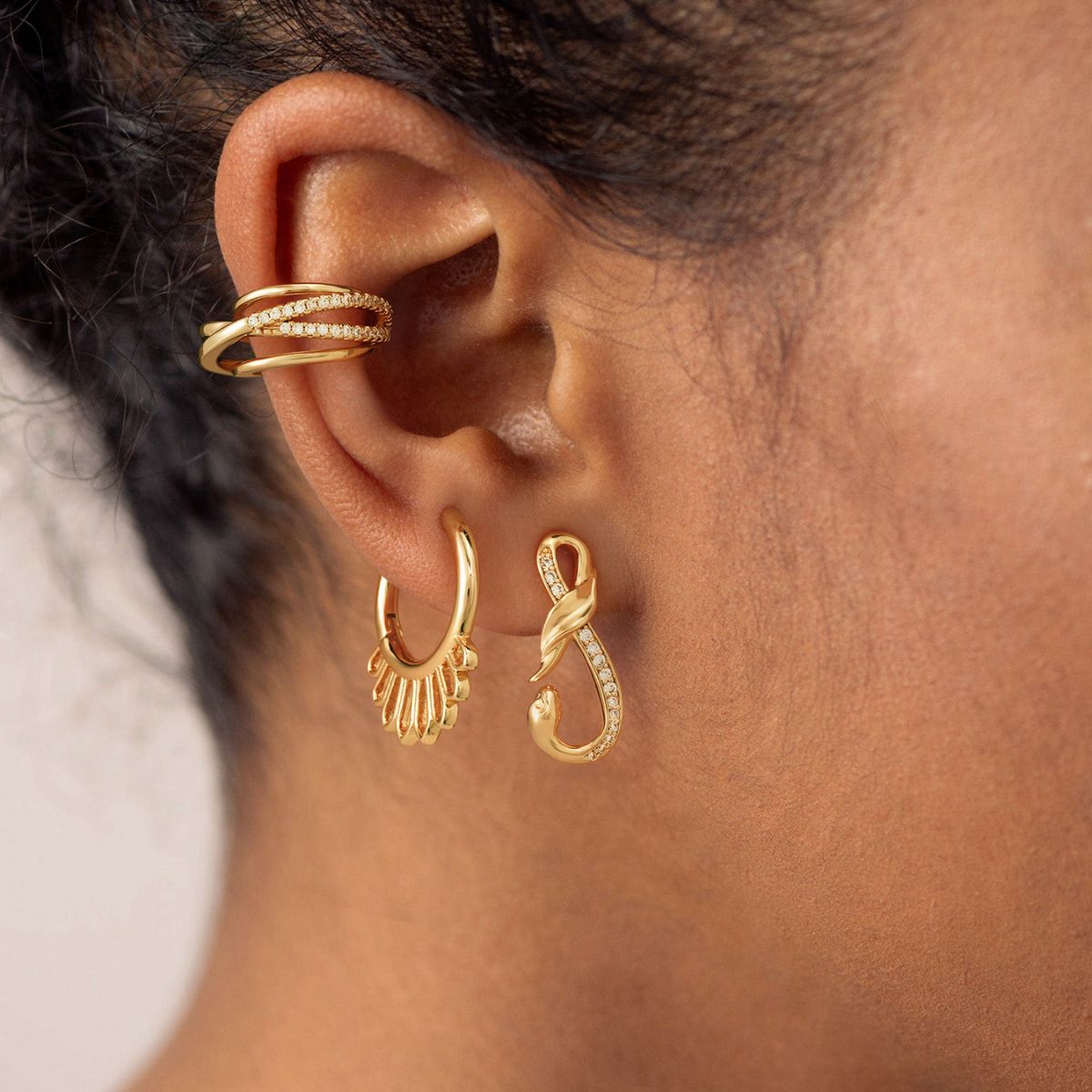 X Triple Split Ear Cuffs