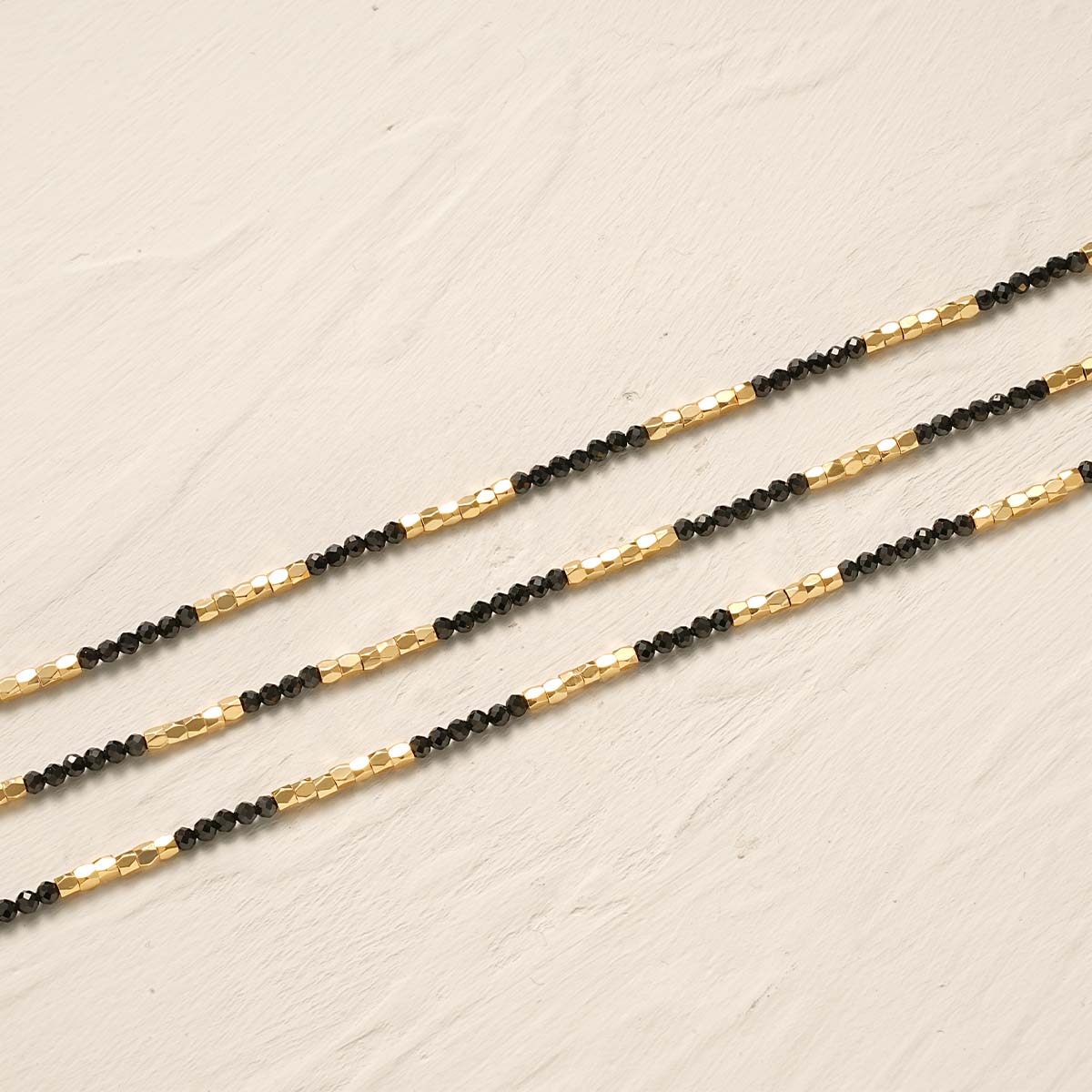 Gold Beaded Choker Natural Stone Necklace