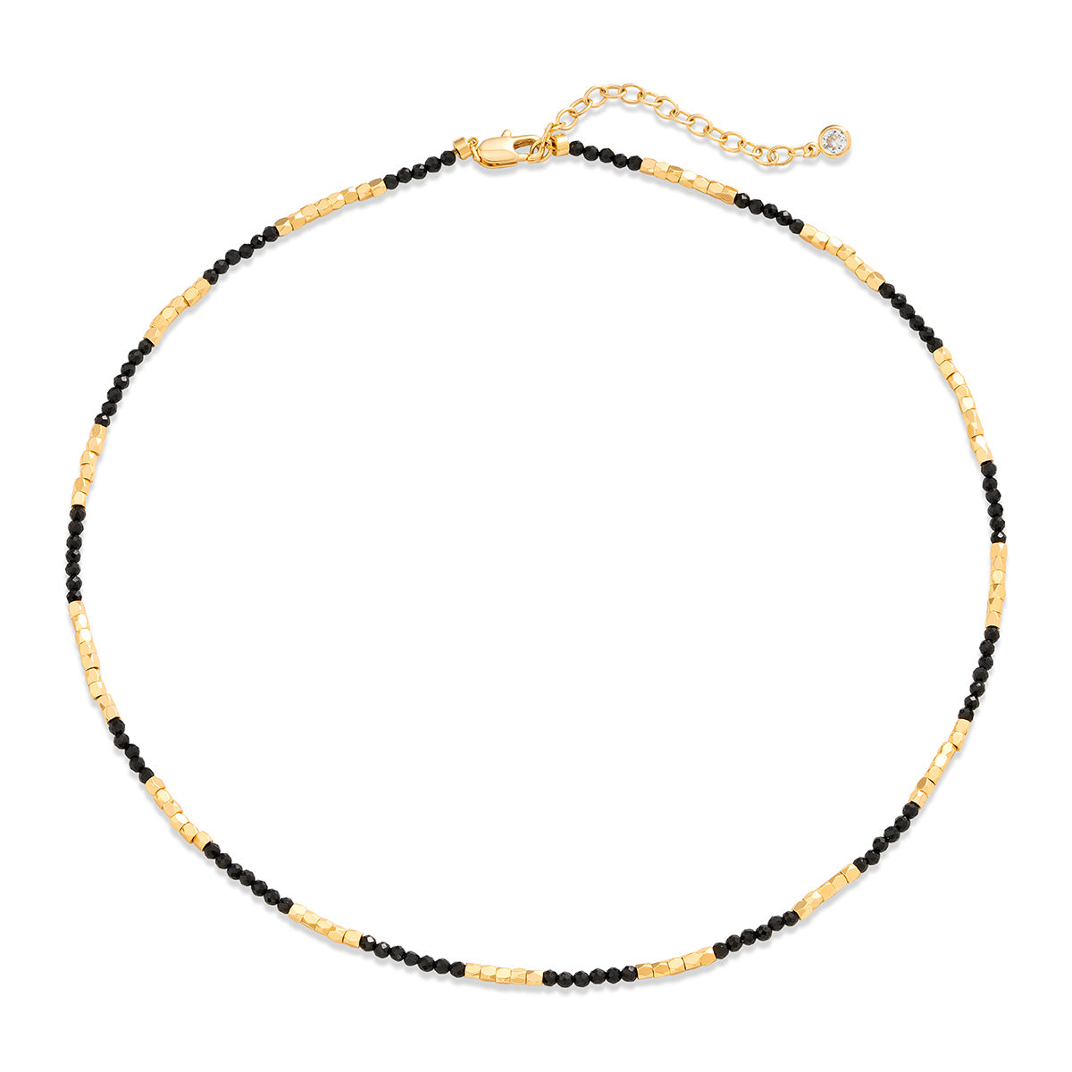 Gold Beaded Choker Natural Stone Necklace