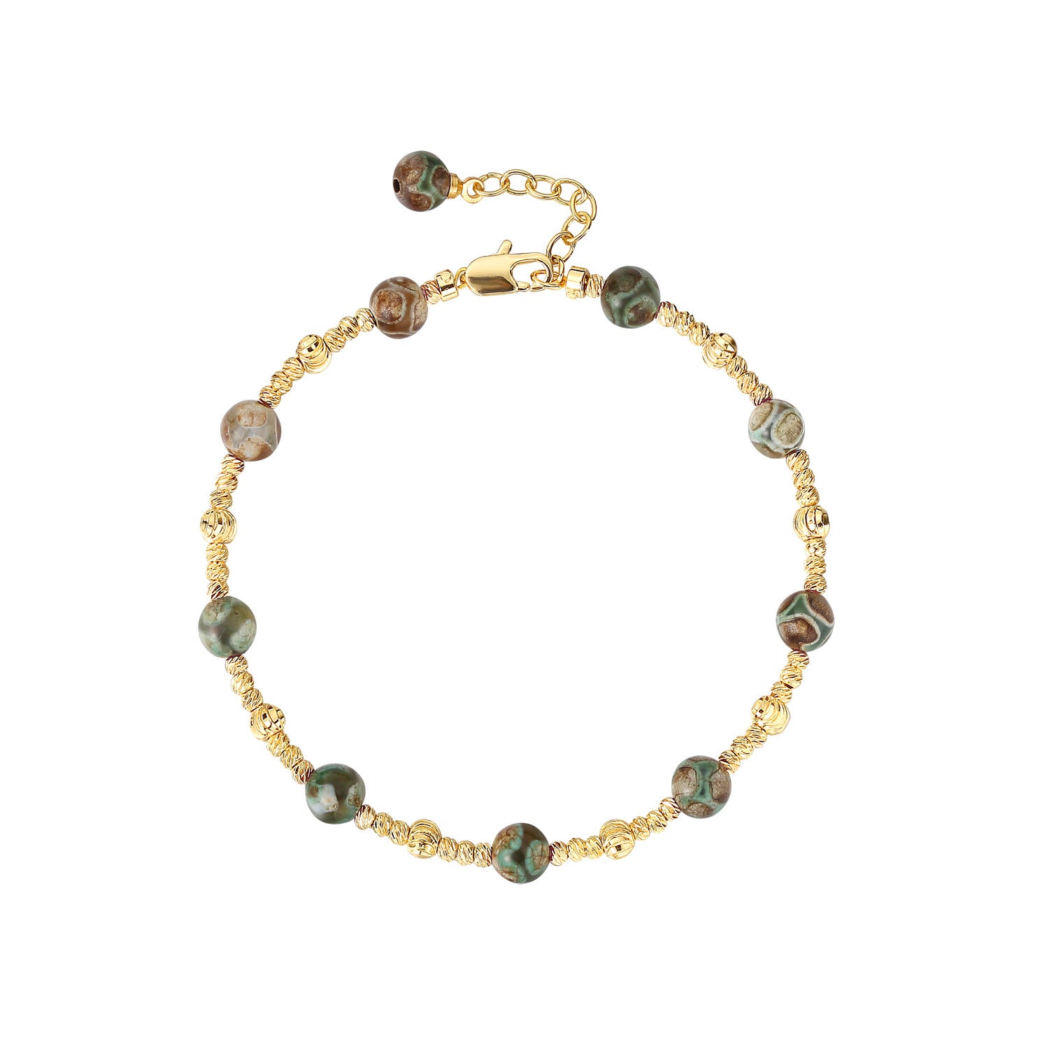 Flower Beaded Gemstone Bracelet