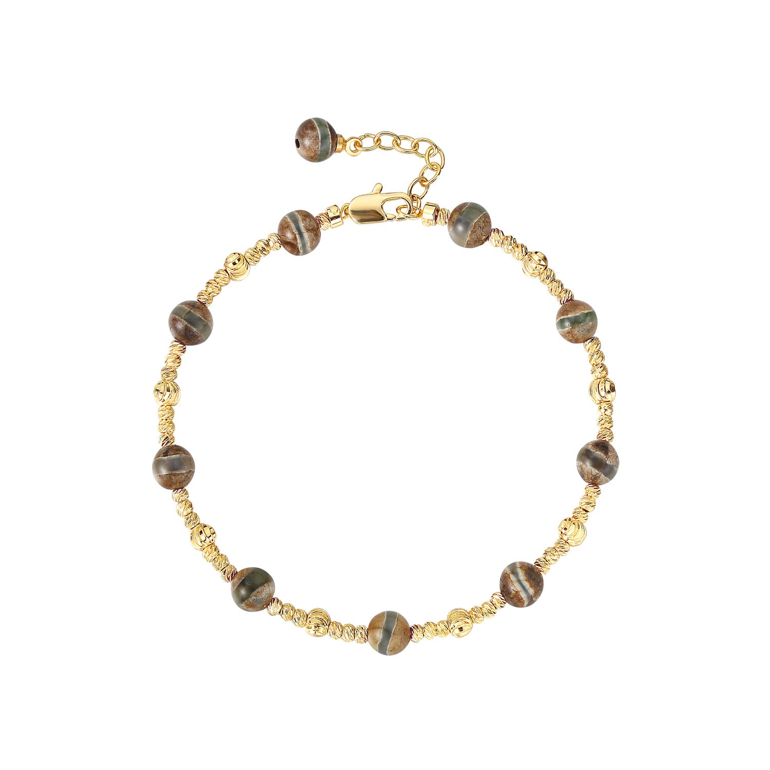 Flower Beaded Gemstone Bracelet