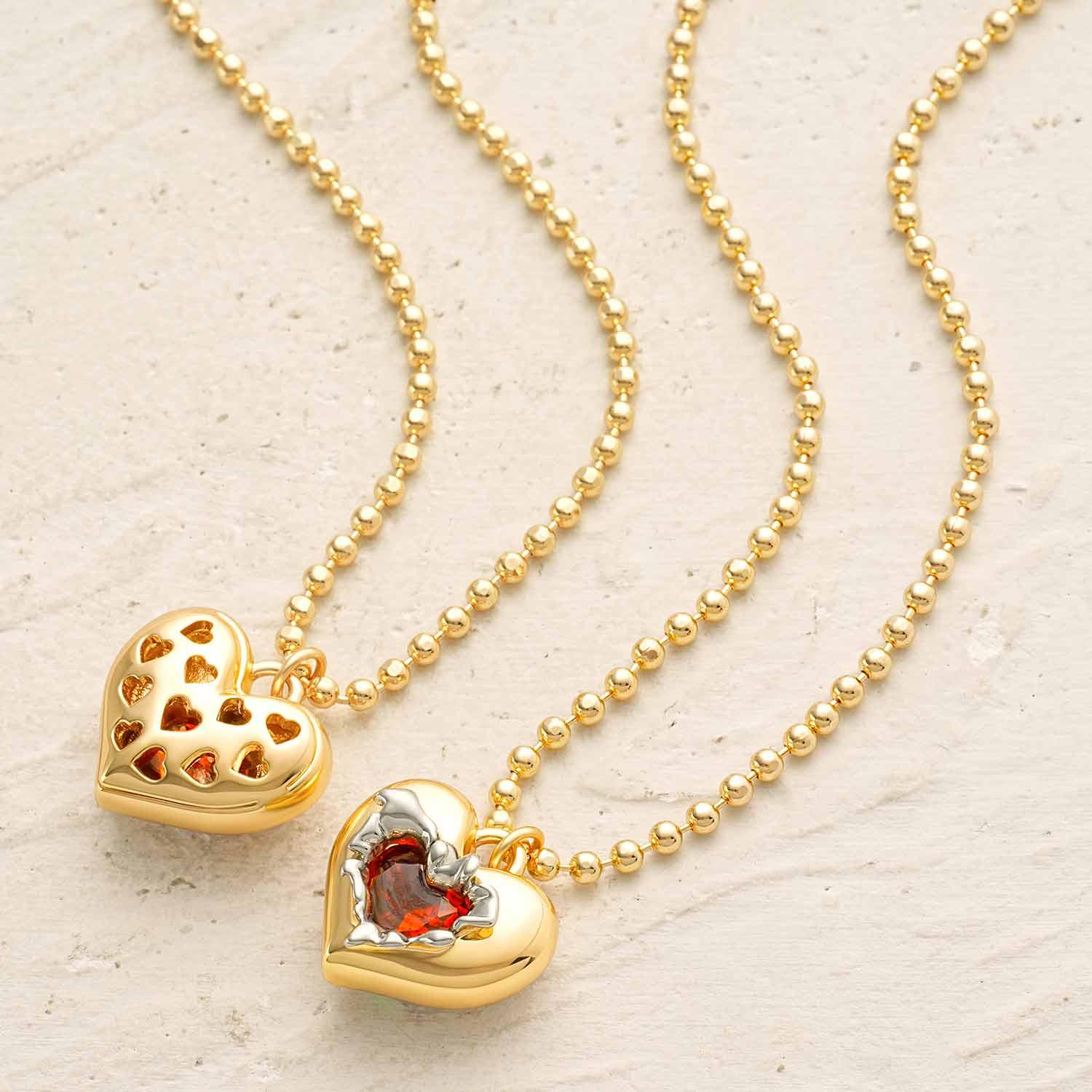 Heart Birthstone Necklace