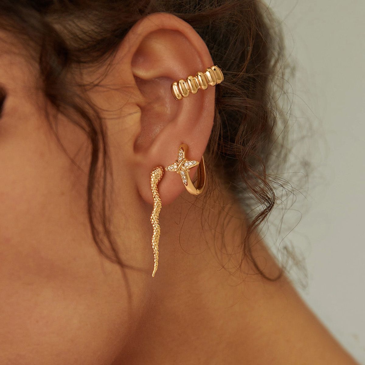 Bold Ribbed Band Ear Cuffs