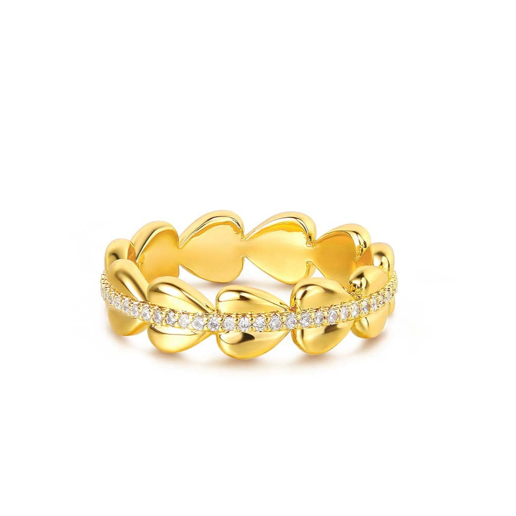 Cubic Zirconia Heart Stack Ring