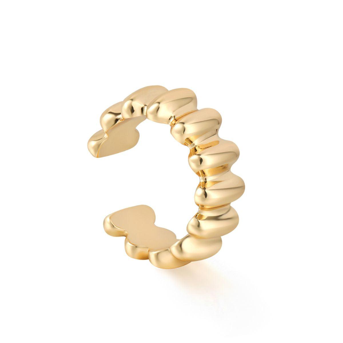 MYEARS® bold ribbed band ear cuff for women in gold, stylish and versatile jewelry perfect for everyday wear or as a thoughtful gift