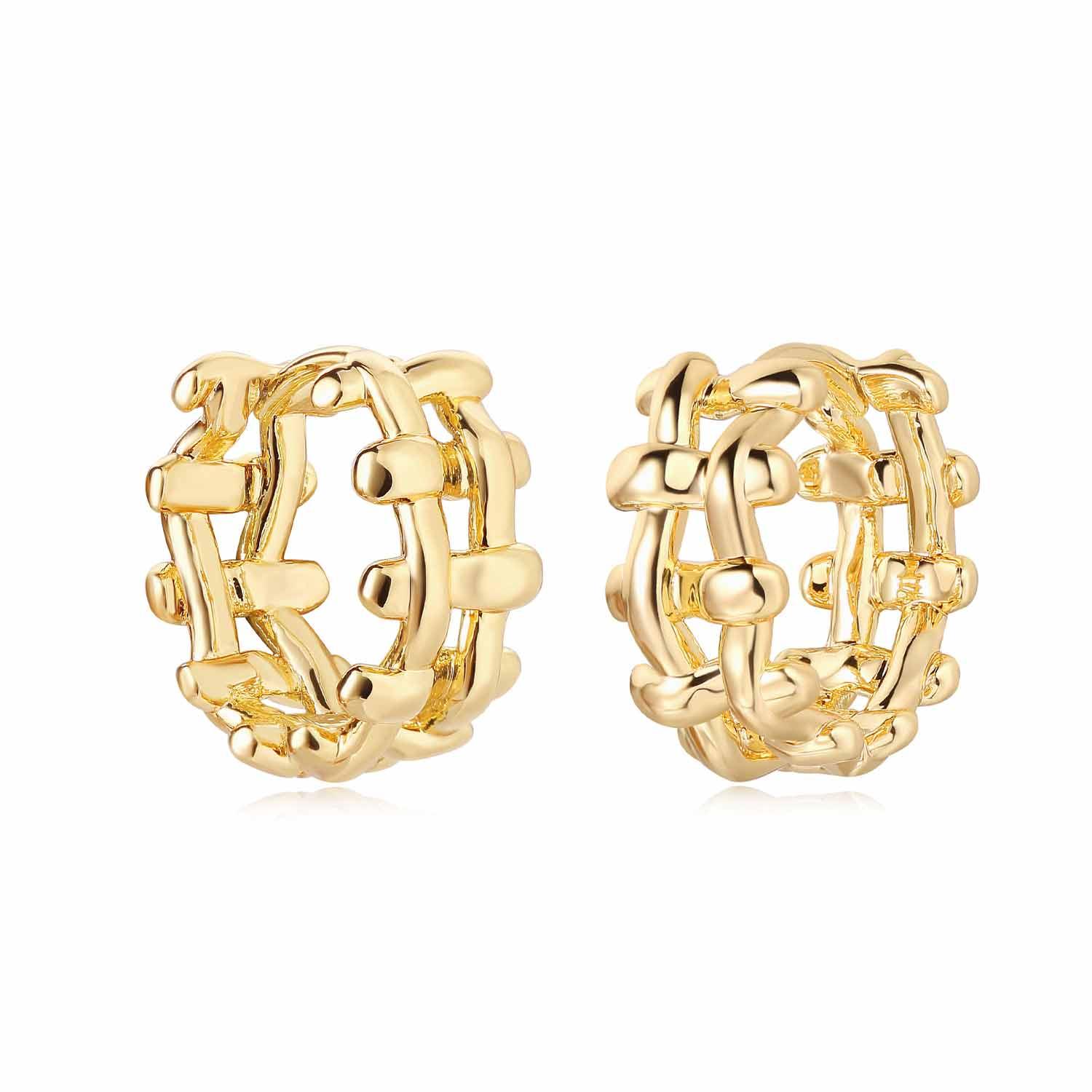 MYEARS® Braided Hoop Earrings, 14K gold plated braided hoop earrings for women, elegant and stylish jewelry, perfect gift for her, suitable for everyday wear.