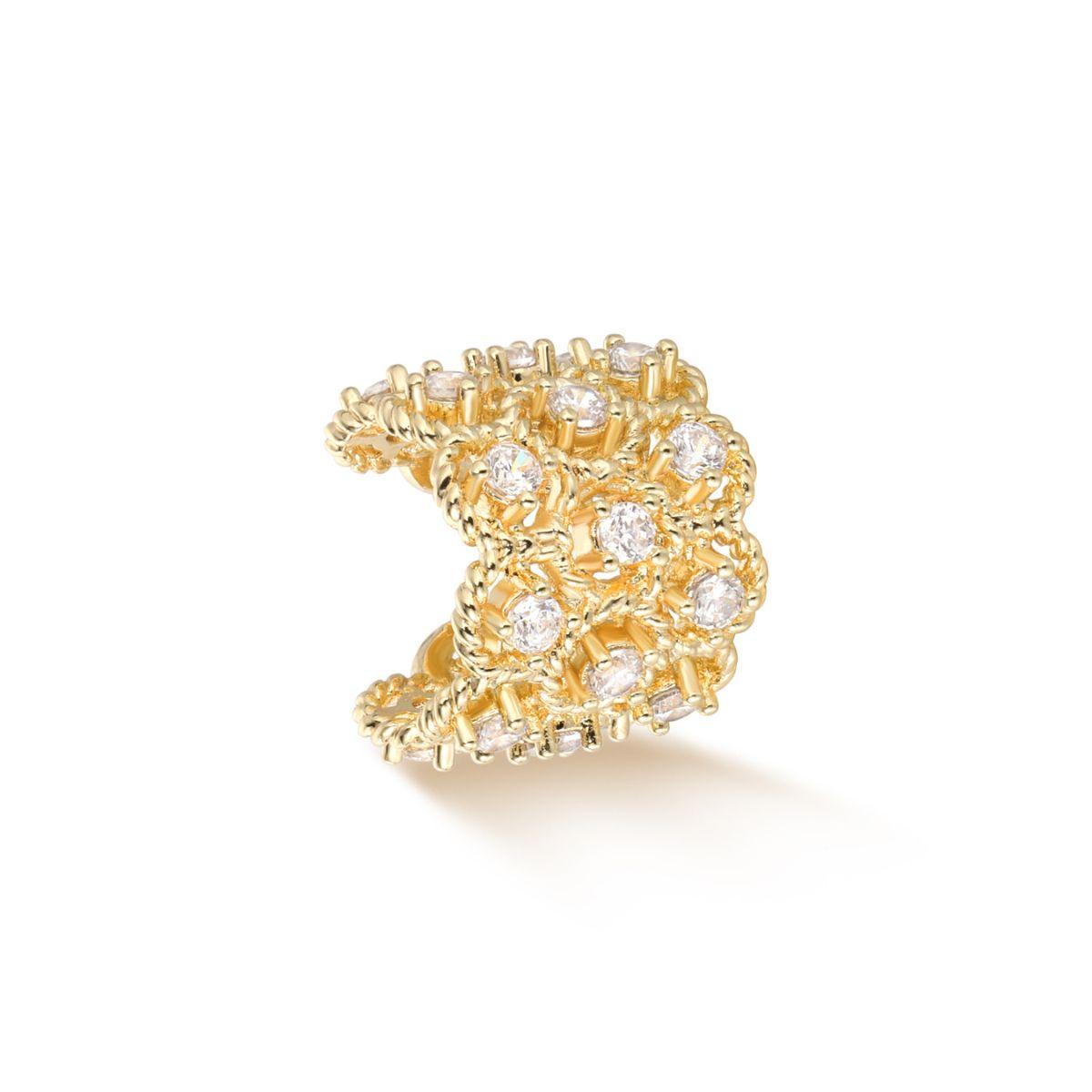 MYEARS® Bubbles Pave Ear Cuff for women in gold, elegant jewelry piece suitable for everyday wear and as a stylish gift